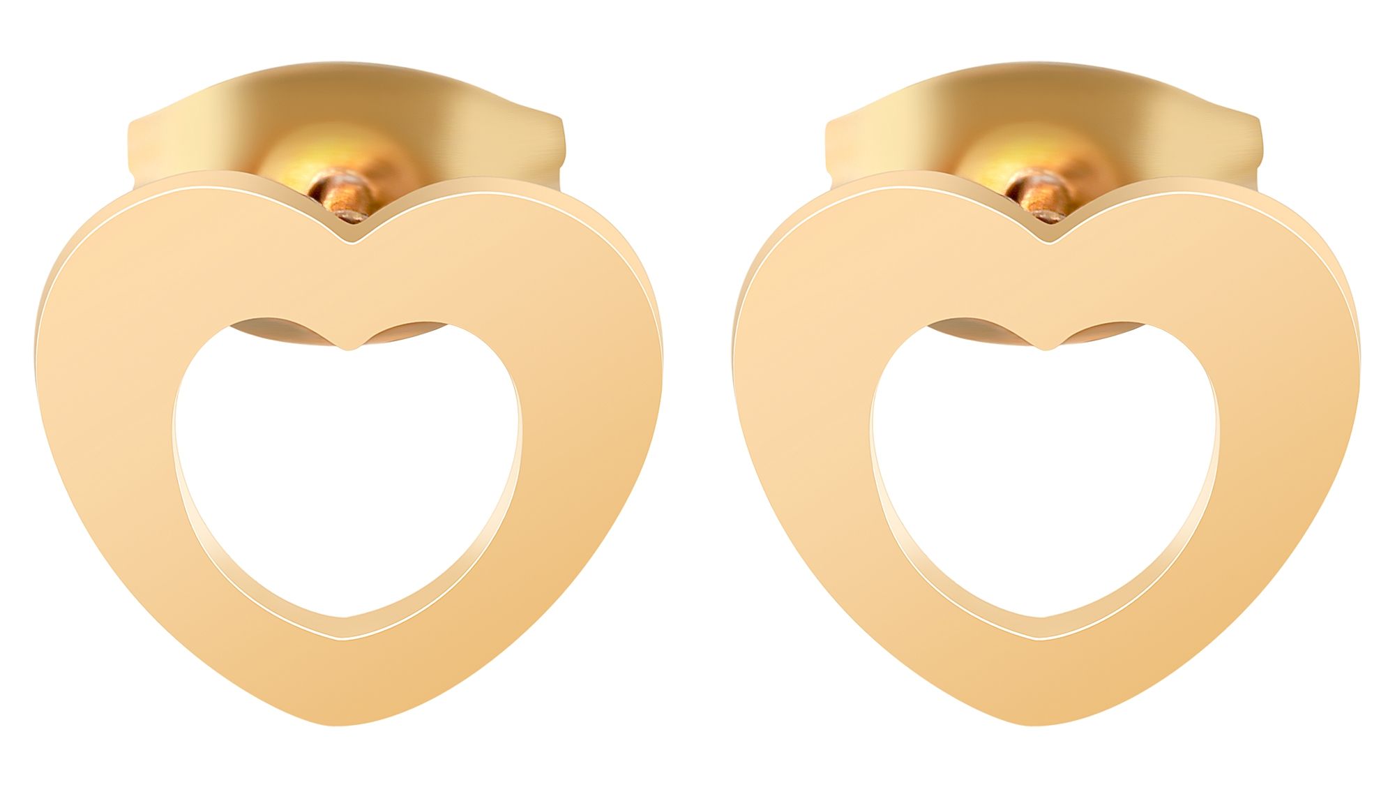 Akzent Edelstahl Ohrstecker mit Herz, IP roségoldfarbig