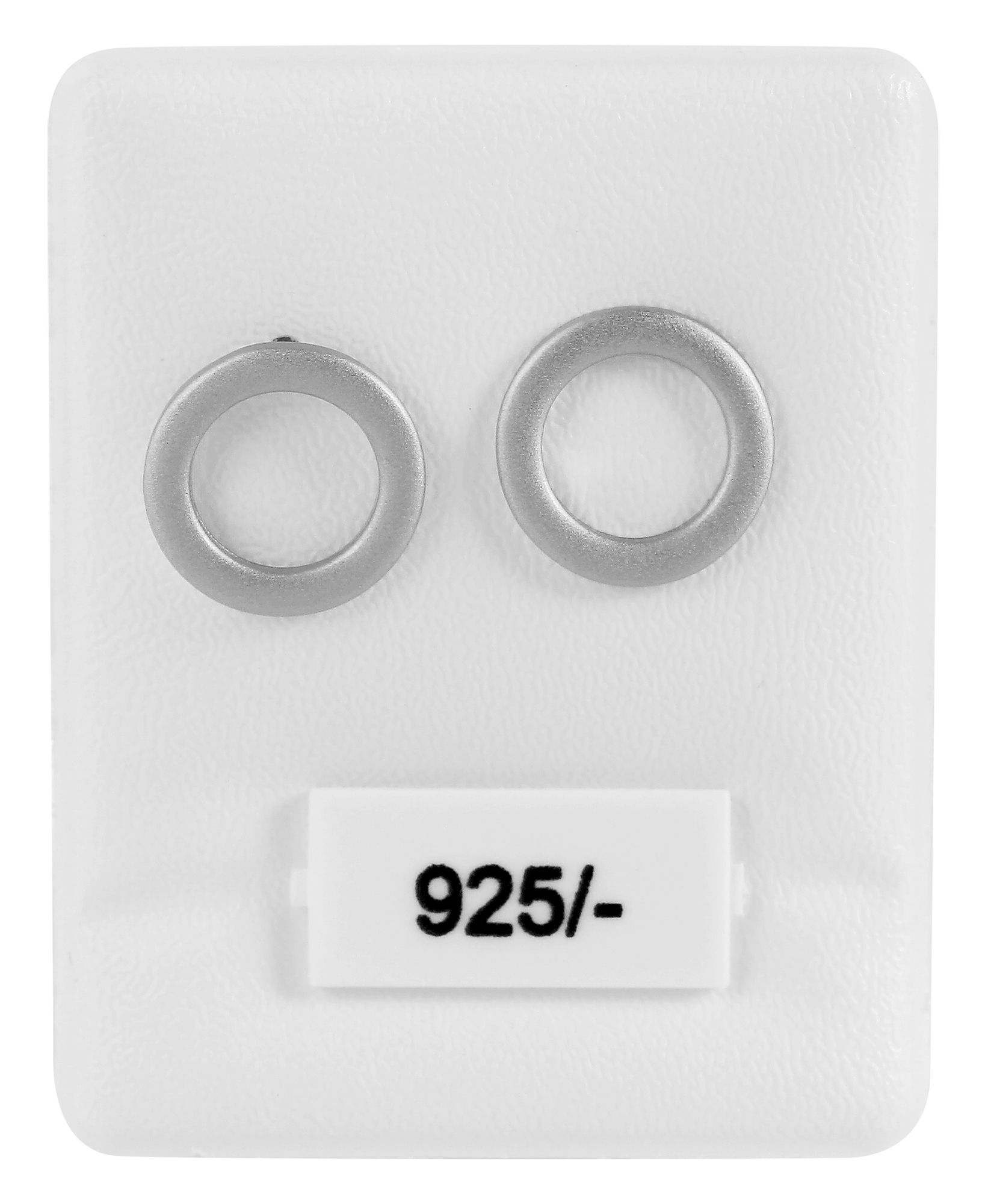 925/- Echt Silber Ohrstecker "Ronda" rund, mattiert, rhodiniert