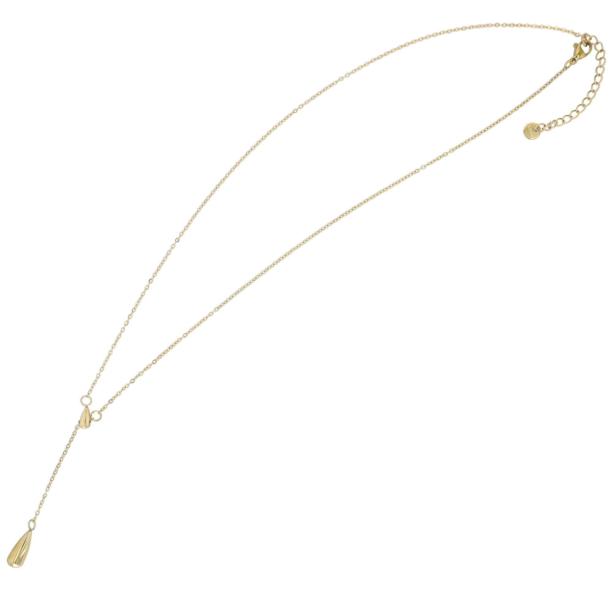 "Vittoria" Edelstahlkette mit variablen Anhänger, 47 - 51 cm + 5cm, goldfarben