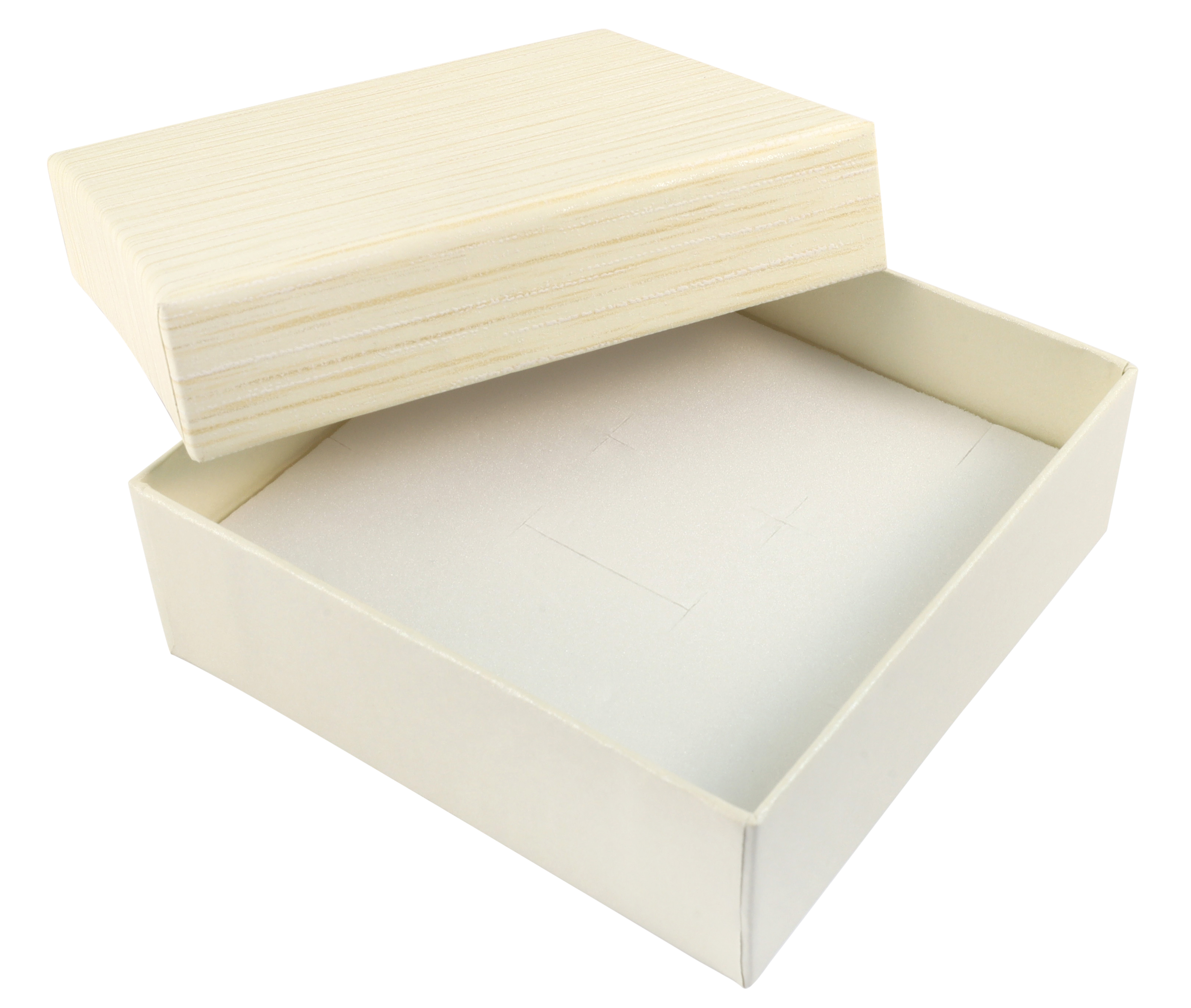 Papp Schmuckboxen, creme, VE12, 9 x 9 cm