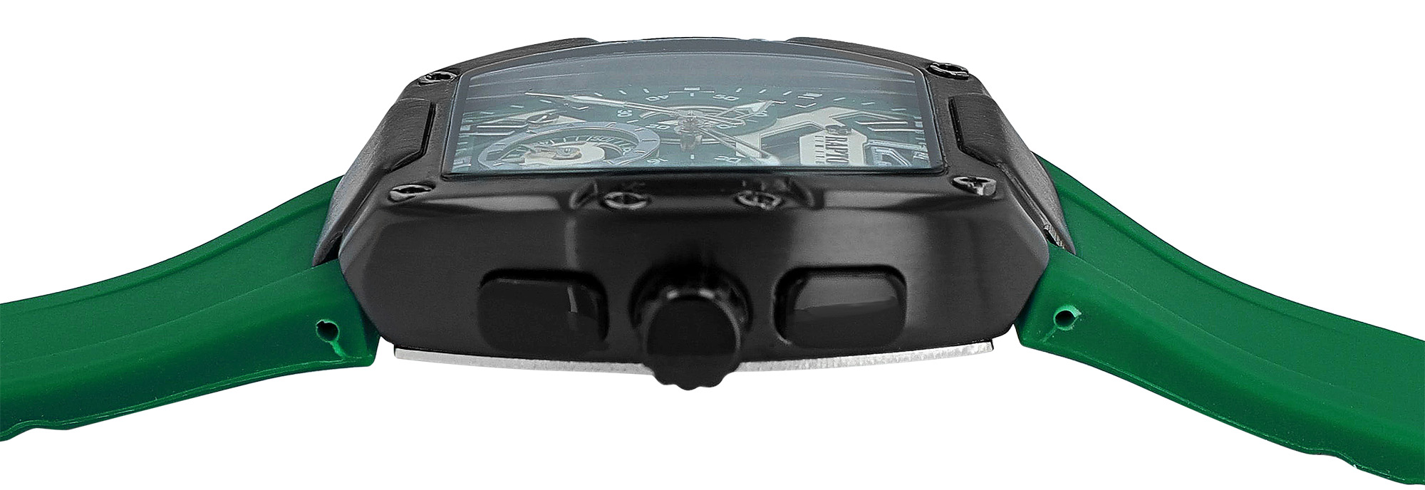 Raptor Limited Herrenuhr "Aldriel", Silikonarmband, Chronograph, grün/ schwarz