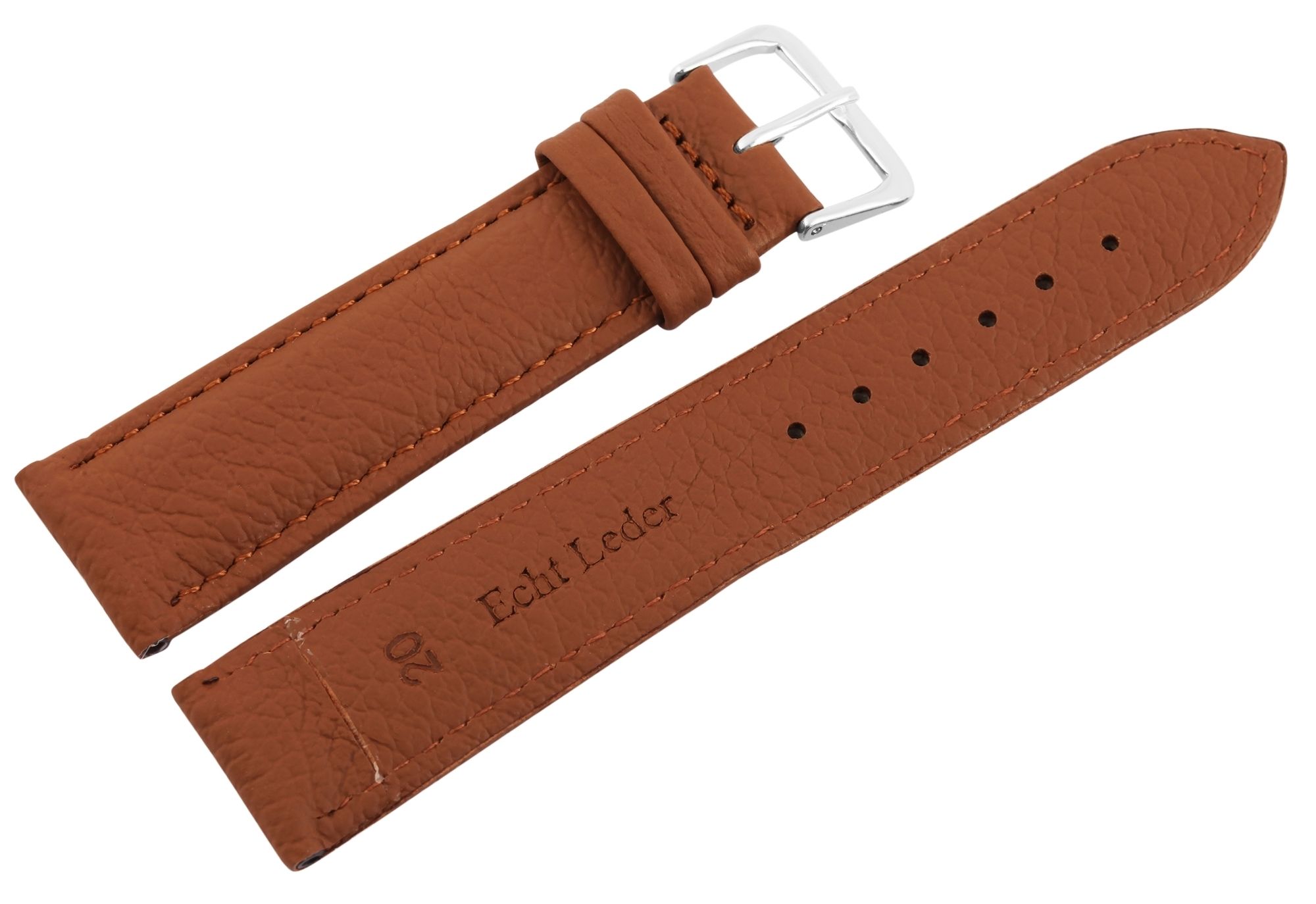 Echtleder-Uhrenarmband, braun, VE 10, 24 mm