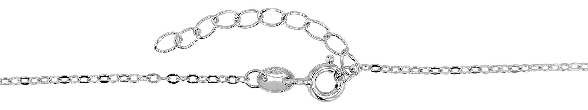 "Lulu", 925/-  Echt Silber Kette mit Anhänger Hundepfote mit Zirkonia, silberfarben rhodiniert