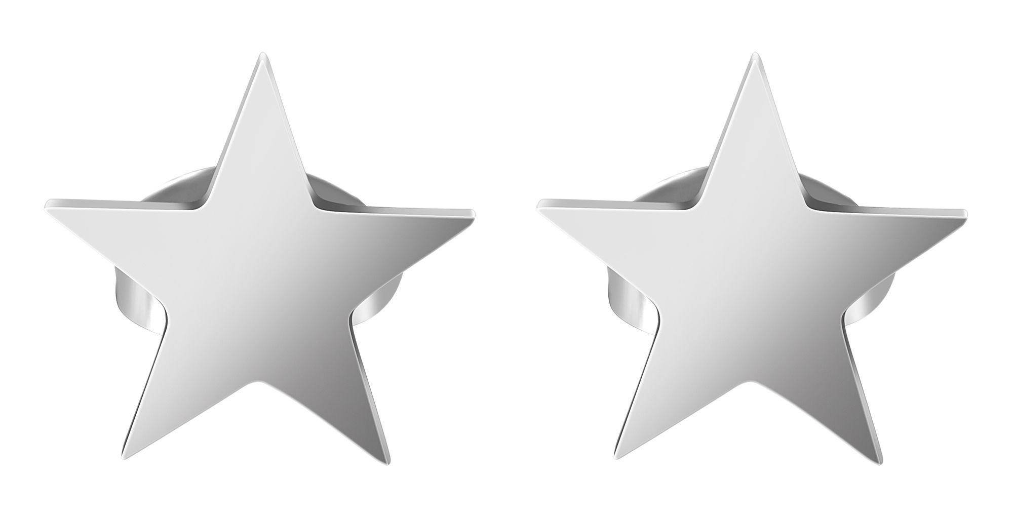 Akzent Edelstahl Ohrstecker, Stern, silberfarben
