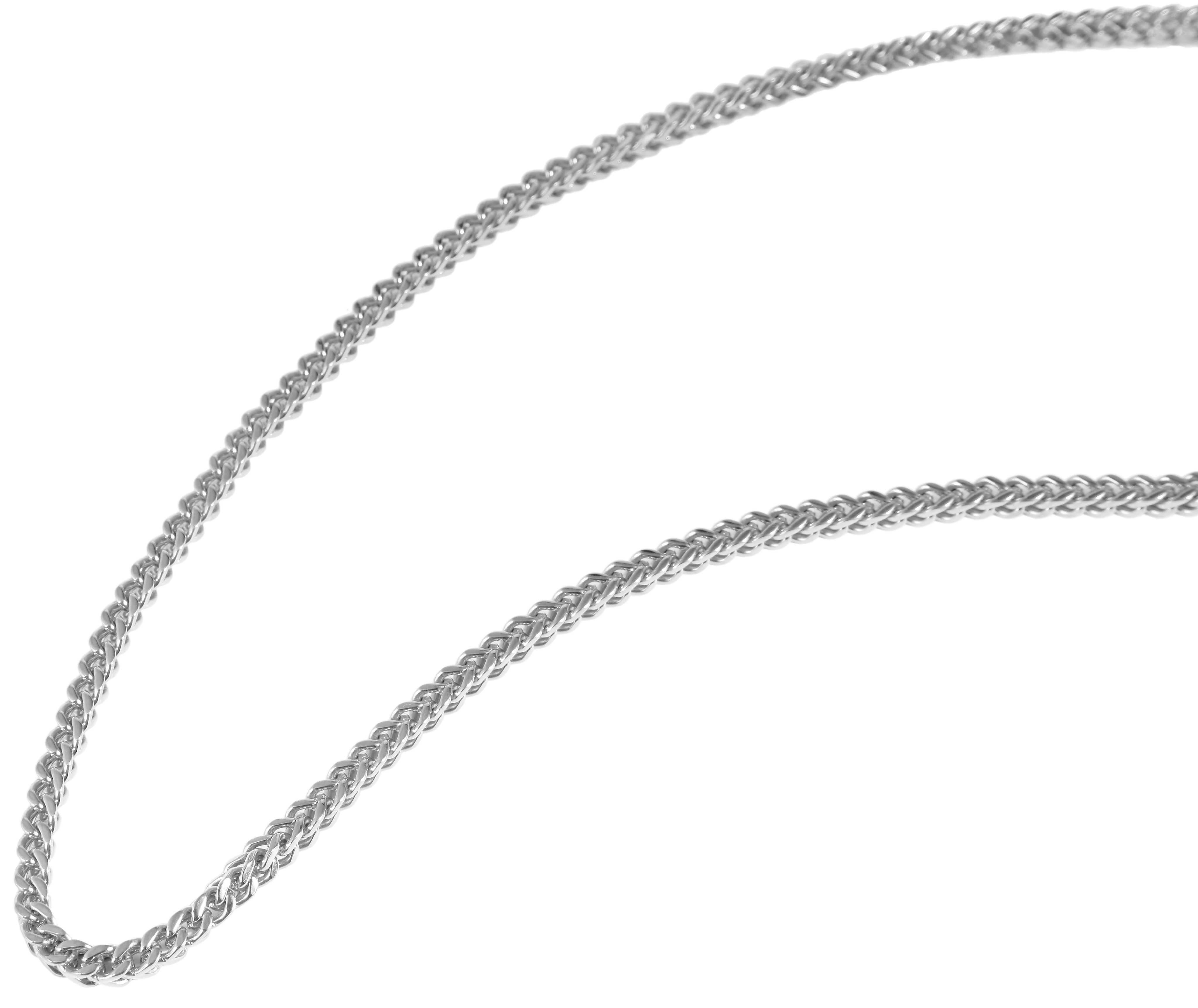Akzent Vierkant-Francokette aus Edelstahl, silberfarben, 60 cm