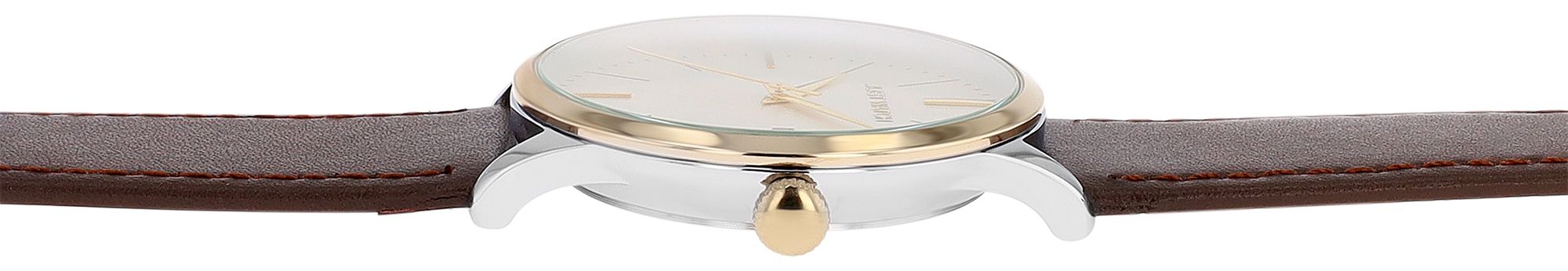 Just Watch Herrenuhr Basicuhr mit Echtlederband, Datumsanzeige, 5 ATM, braun/goldfarben