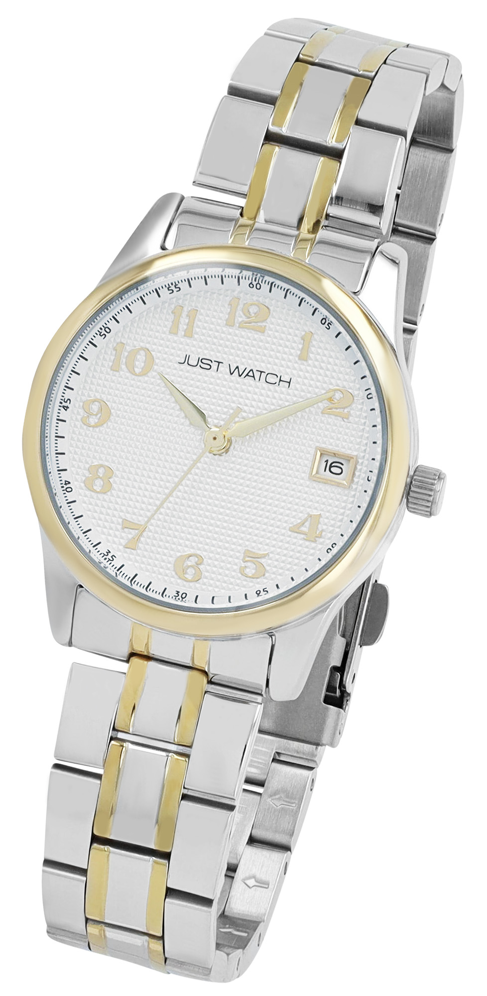 JUST WATCH Damenuhr "Ava" mit Edelstahlarmband, Ø 31 mm, 5 ATM, bicolor (silberfarben/ goldfarben)/ silberfarben