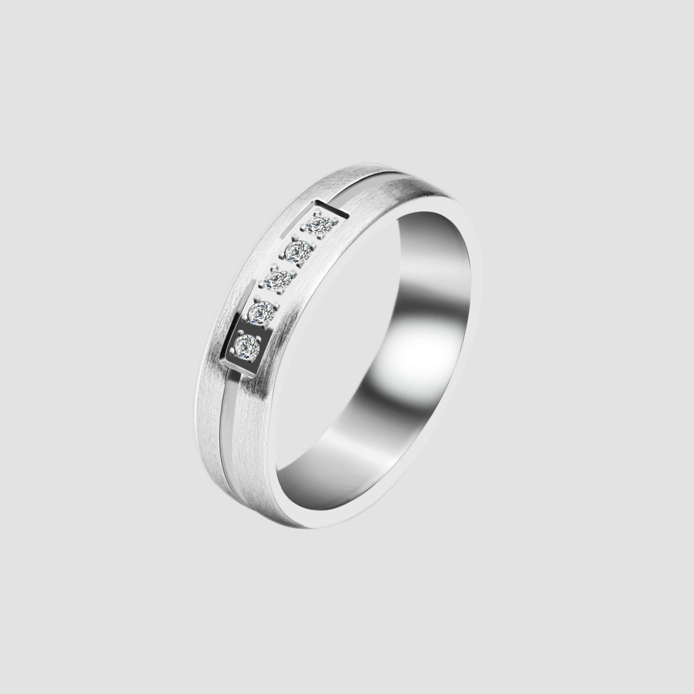 Akzent Partnerring für Damen, Edelstahl, matt & silberfarben, Gr. 58