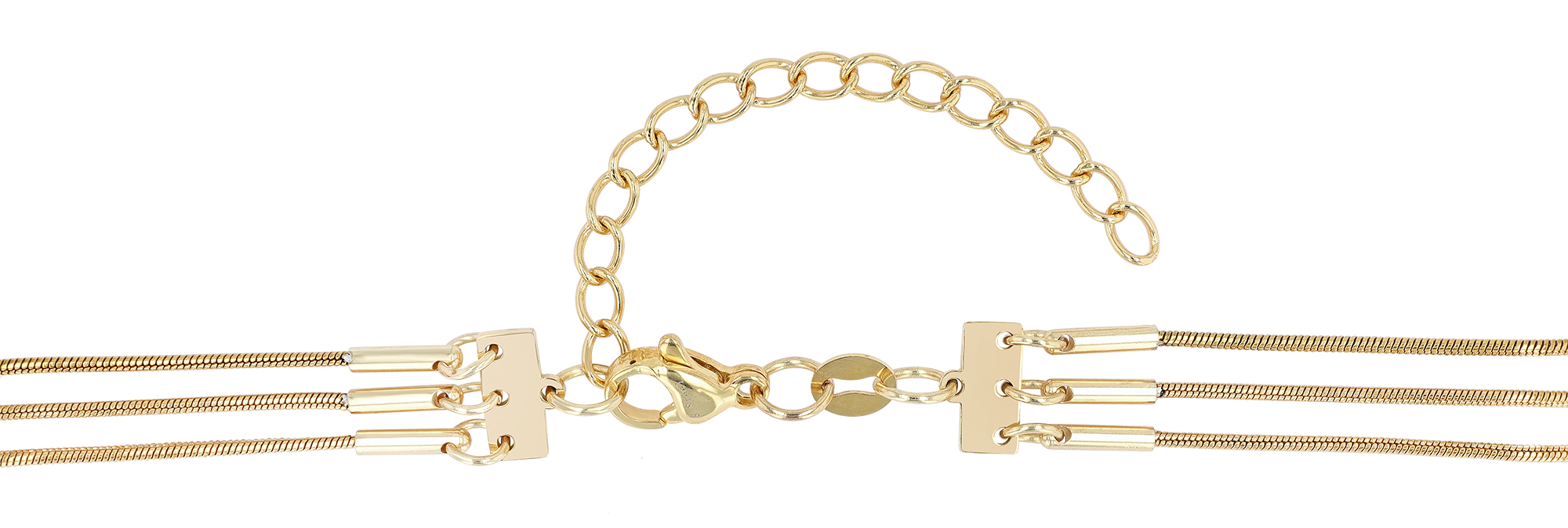 "Amita" Edelstahl Layering Kette (40/45/50+5cm) mit Spiral-Symbol, goldfarben