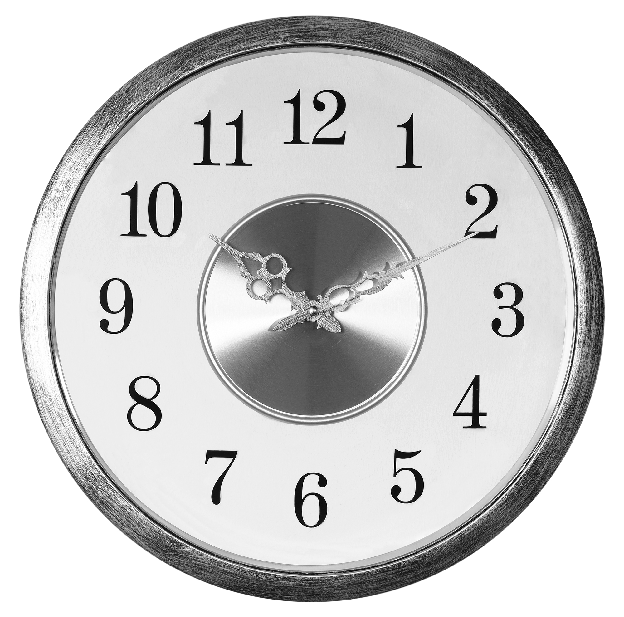 Wanduhr Ø 41,5 cm - Elegantes Schwebe-Design, silberfarben/ transparent