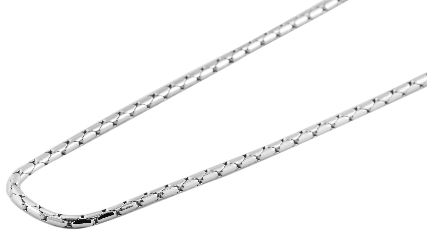 Akzent Kobrakette aus Edelstahl, silberfarben, 70+5 cm
