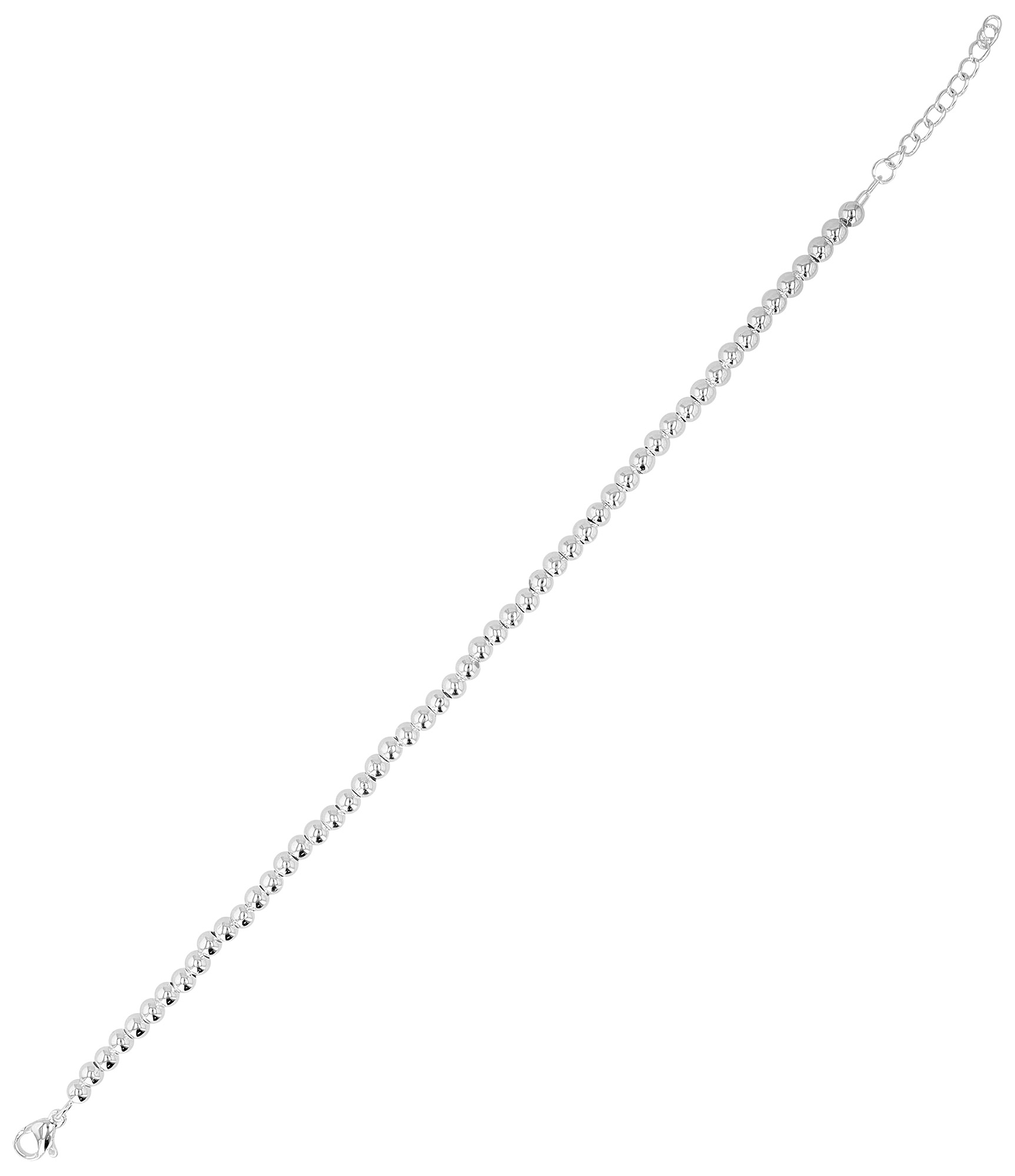 "Nasib", Akzent Kugelarmband, Edelstahl, versilbert, poliert, 17+3 cm