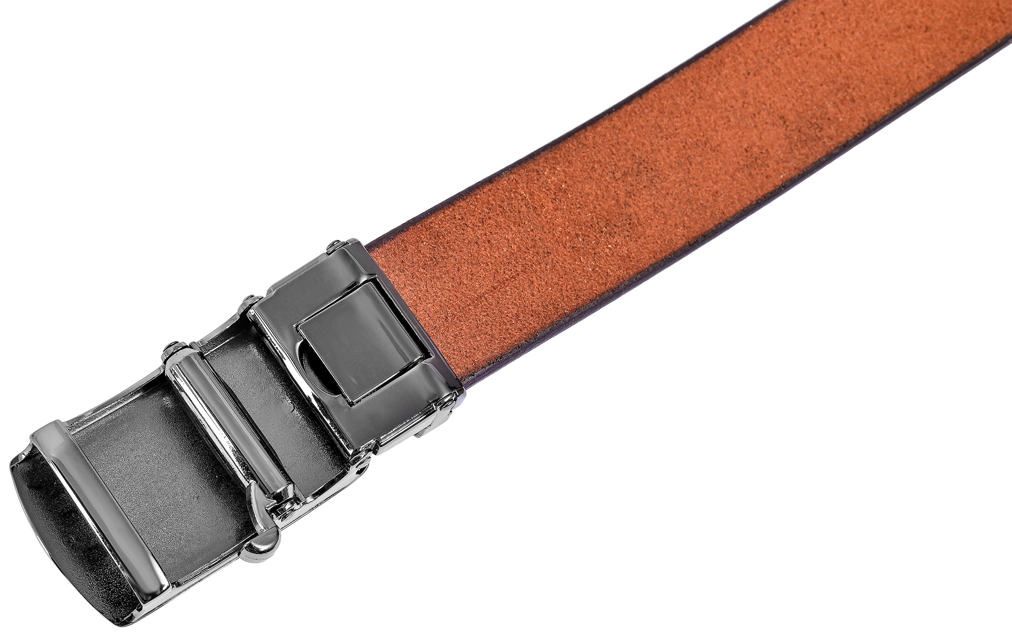Leonardo Verrelli Echtleder Automatik-Gürtel, max. 90cm/ 35 mm, braun (tan) - kürzbar