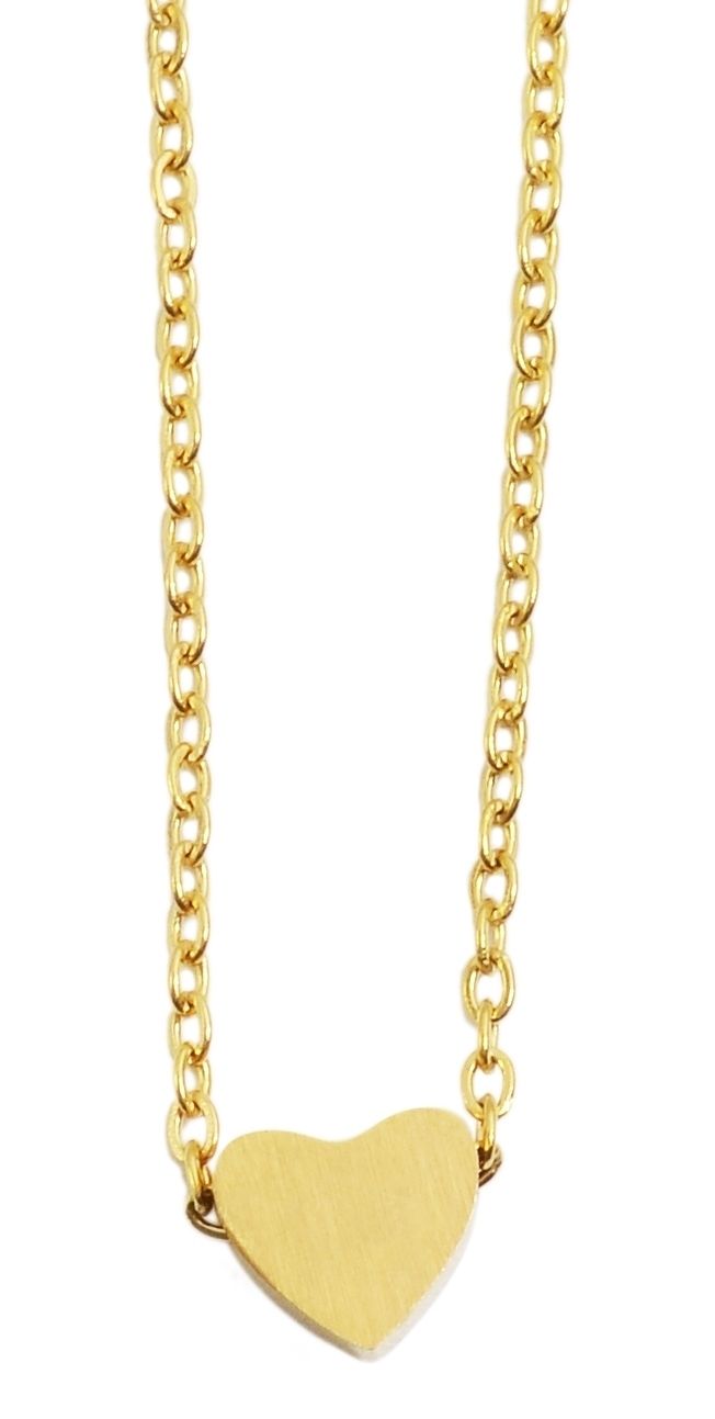 Akzent Edelstahl Halskette mit Anhänger, Länge: 43+5cm, goldfarbig