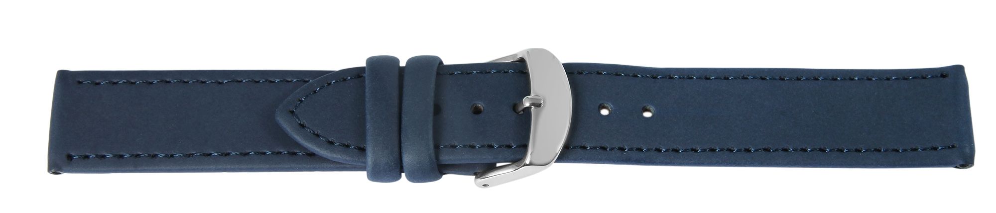 Echtleder Uhrenarmband, flach, dunkelblau, 12 mm