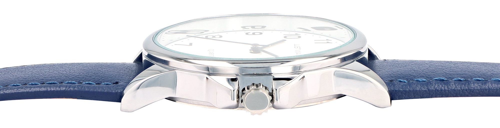 Just Watch "Bernard" Herrenuhr Ø 39 mm, Echtlederband, blau/ silberfarben/ weiß