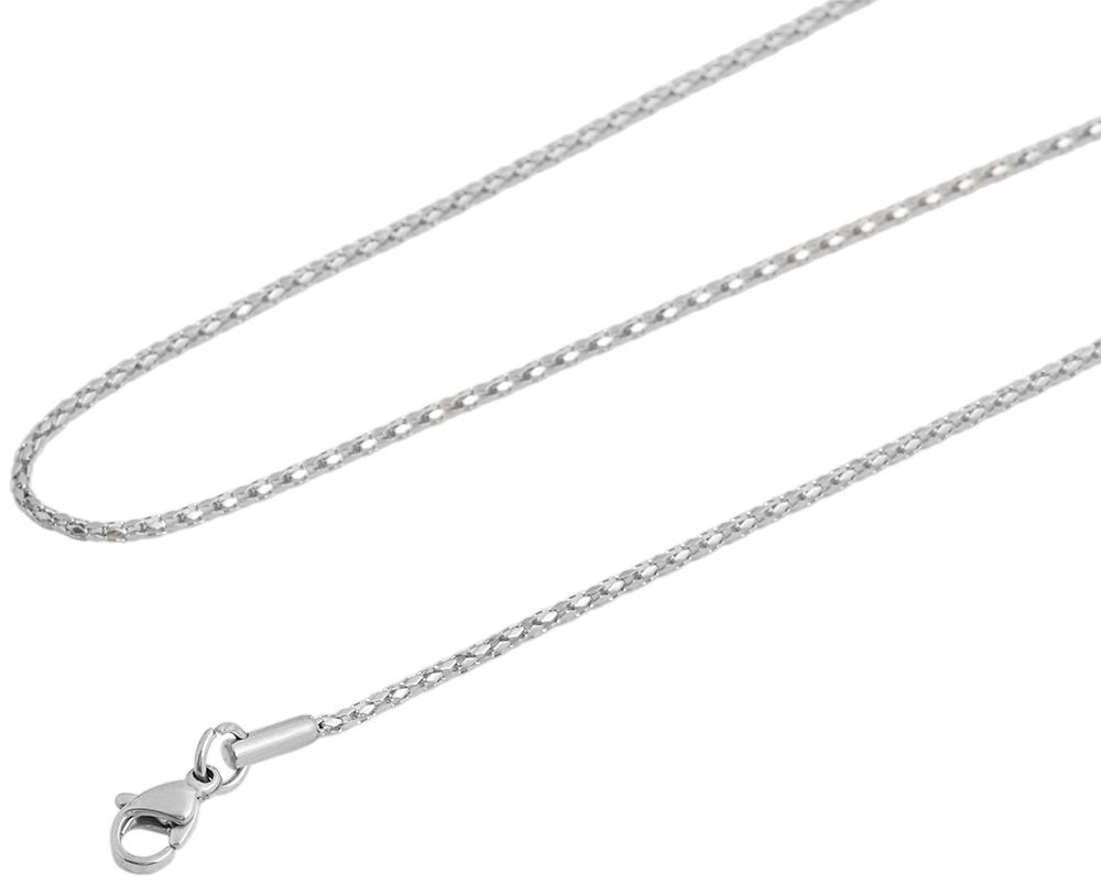 "Max", Akzent Koreanerkette aus Edelstahl, silberfarbig, Stärke 2mm