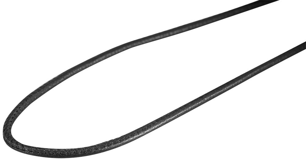 "Syllo" Halskette aus Echtleder, schwarz, Länge 43  + 5 cm
