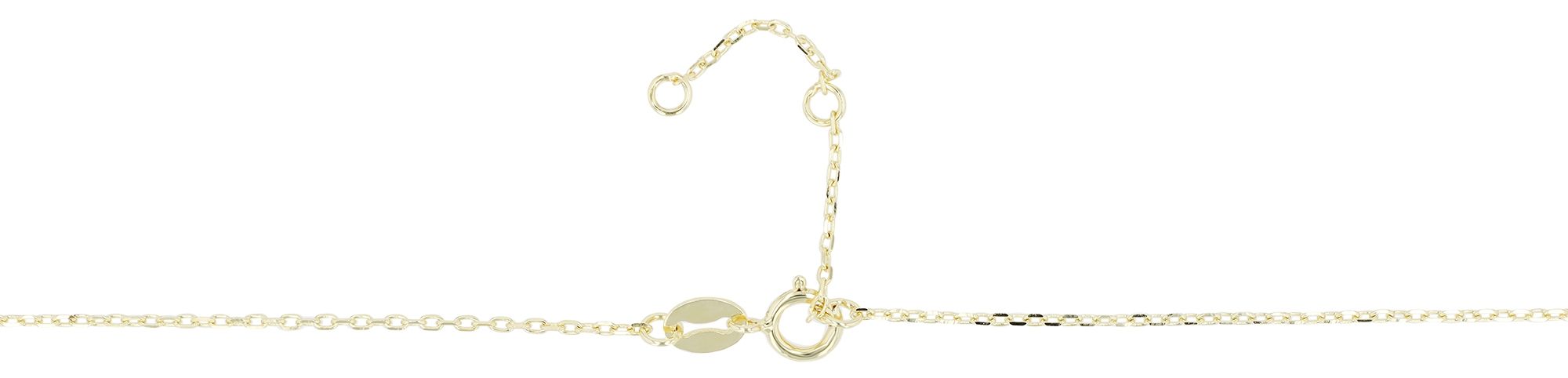 925/- Echt Silber Kette mit Anhänger Planet "Bony" mit Zirkonia, vergoldet