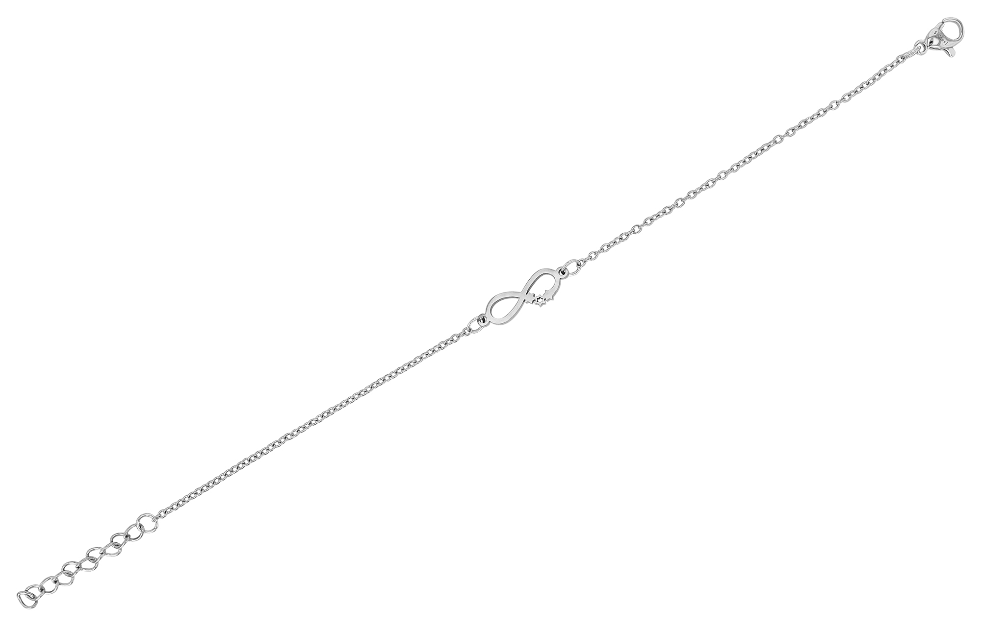 Akzent Infinity-Armband aus Edelstahl, silberfarben