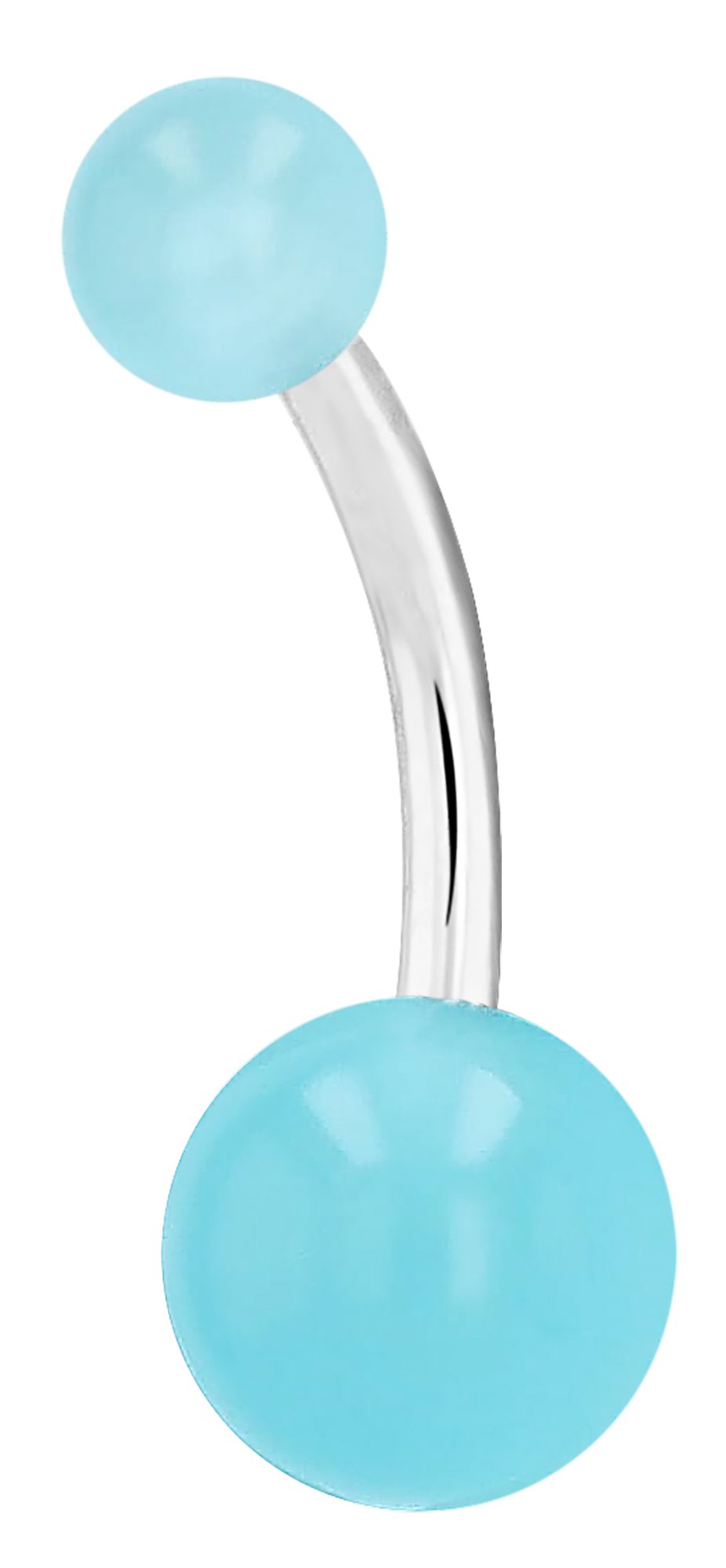 "Nurdane" Bauchnabelpiercing, VE 6, Edelstahl, Länge 10 mm/ Stärke 1,5 mm, hellblau