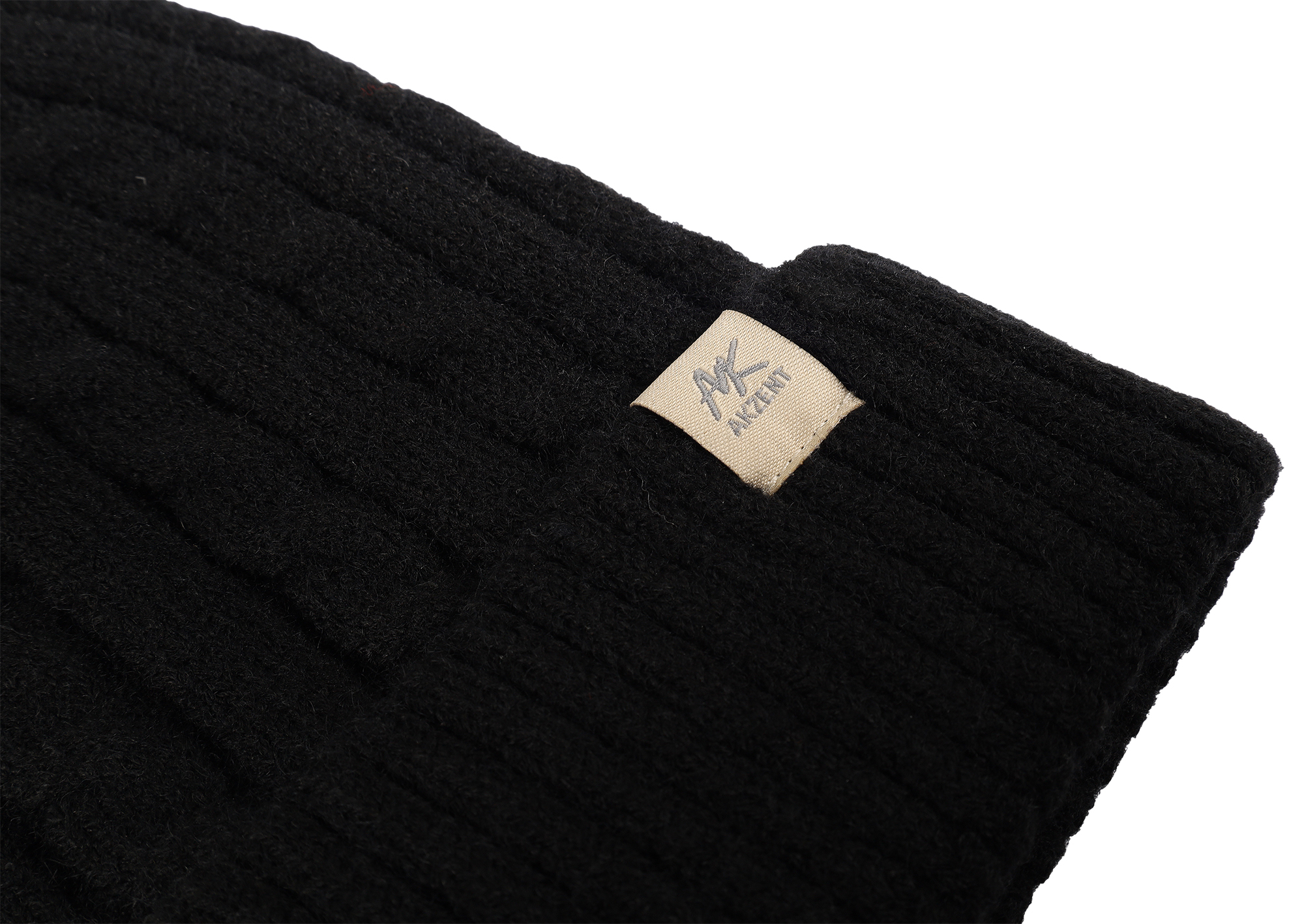 Akzent Strickmütze mit Umschlag, 100% Acryl, 4-VE, schwarz