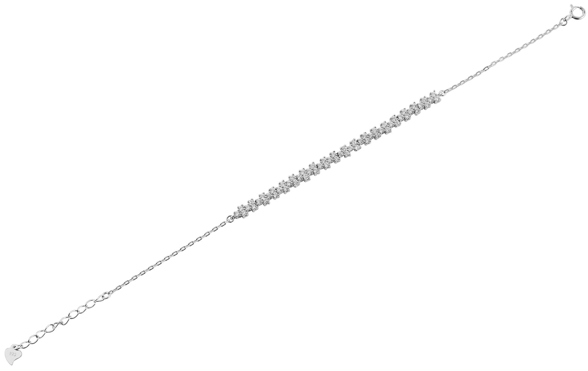 "Belle" Armband, 925/rh Echt Silber, 17+3cm,