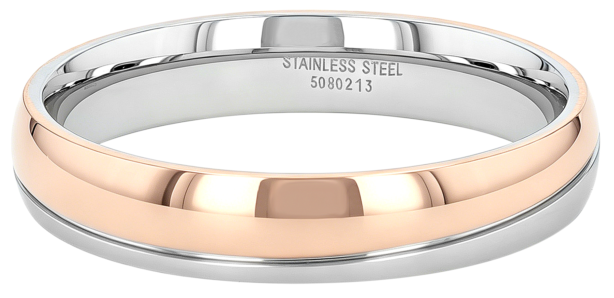 "Inox Duo", Akzent Herren-Partnerring, Edelstahl, bicolor, Gr. 72