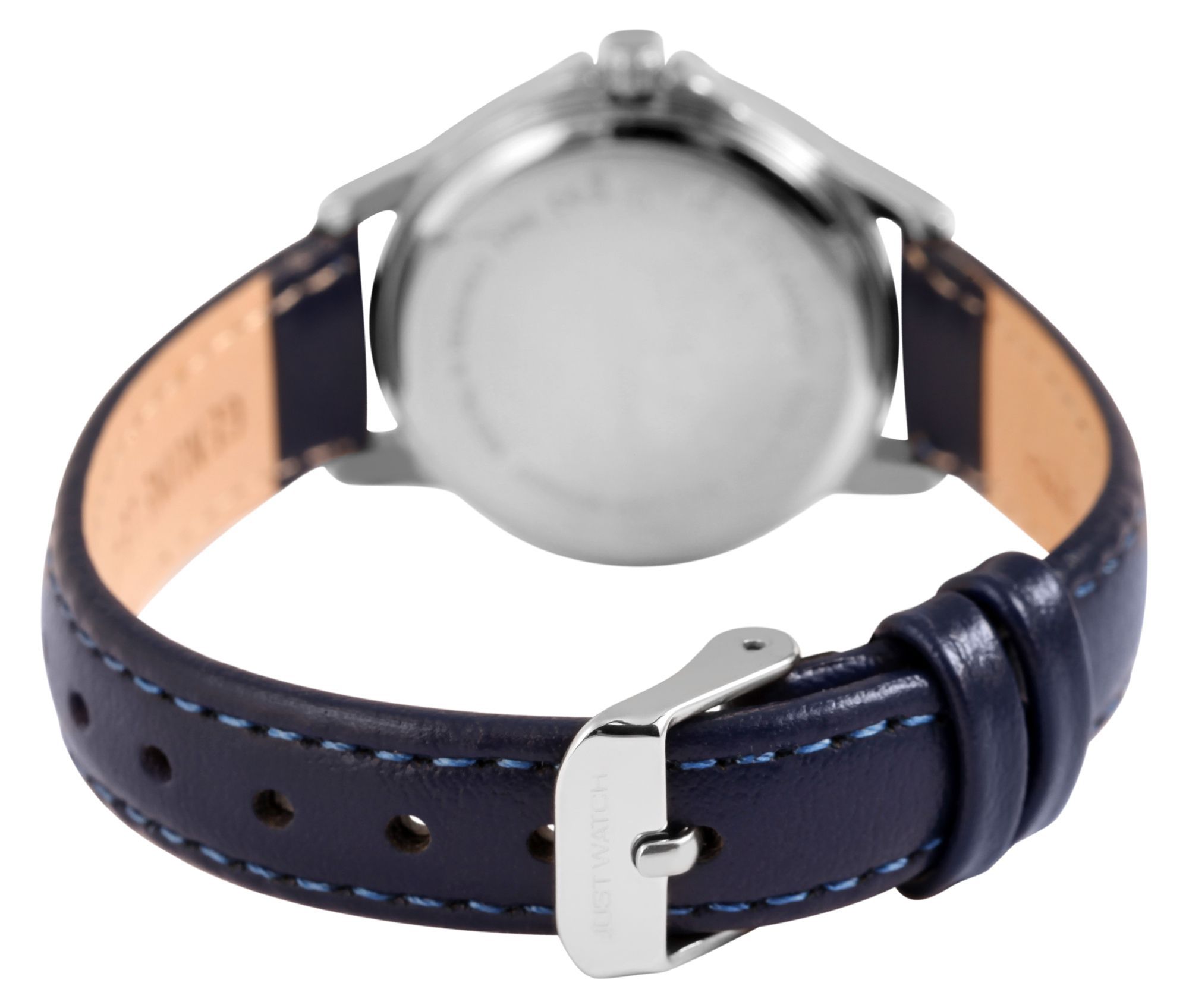 JUST WATCH "Brigitt" Damenuhr  Ø 29 mm, Echt Lederarmband, blau/ silberfarben