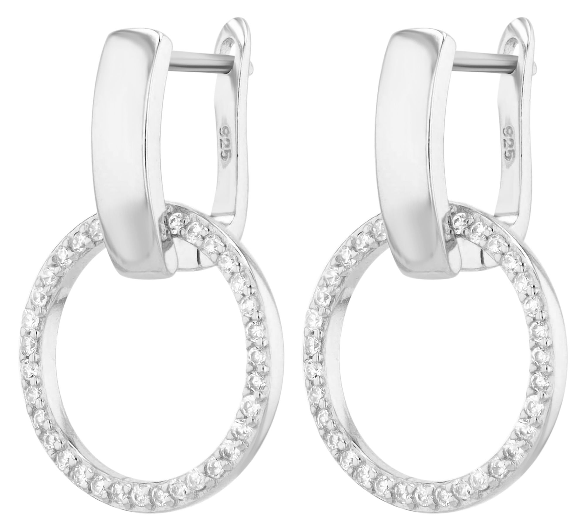 "Charlie" 925/- Echt Silber Creolen mit Anhänger (abnehmbar), rhodinert