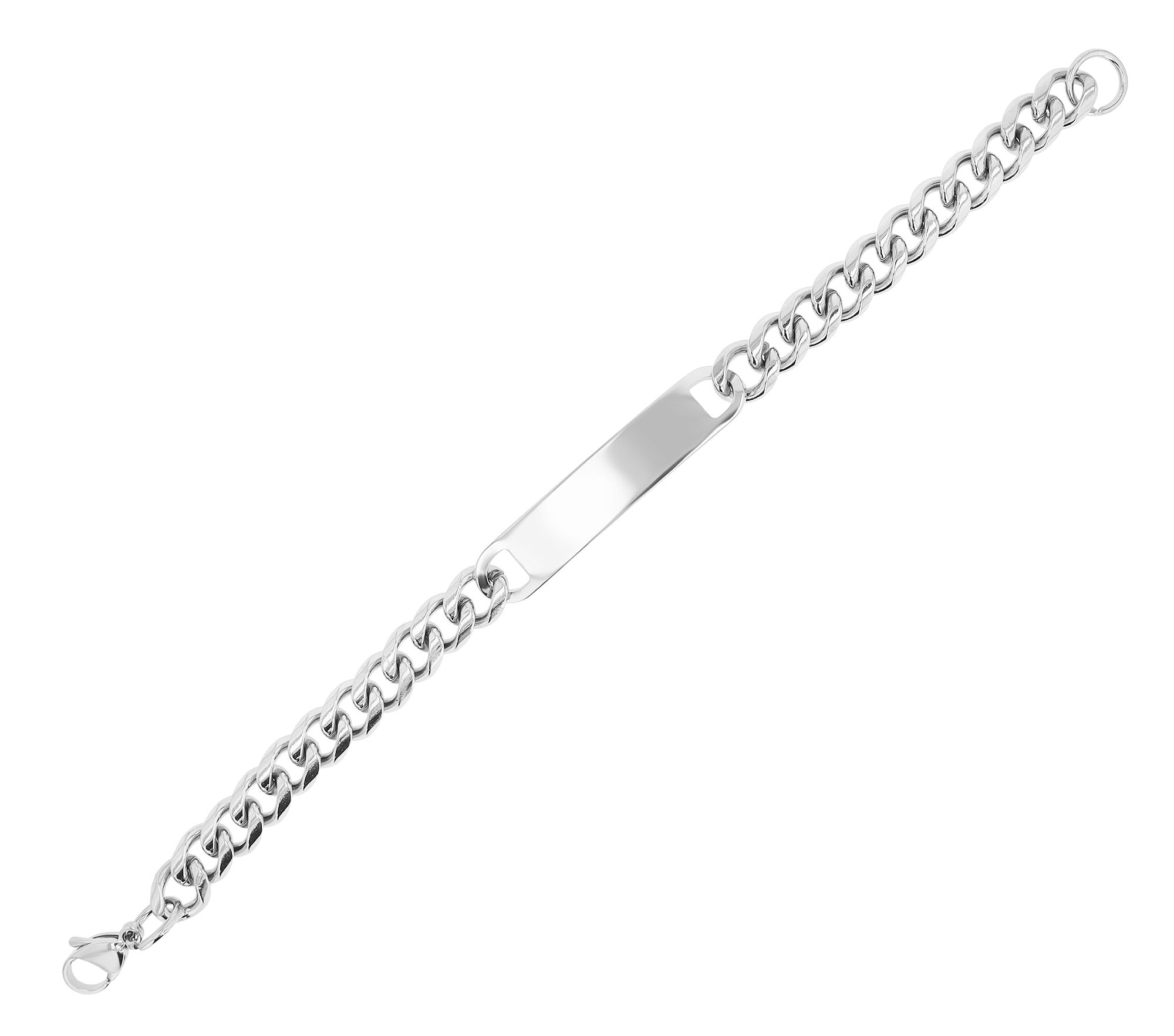 Akzent Panzerarmband "Wren" aus Edelstahl, Gravurplatte, 21 cm, silberfarben