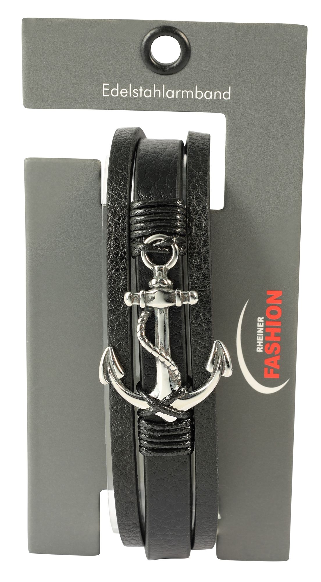 "Artur" Armband 23 cm aus Lederimitat, Anker, VE 4