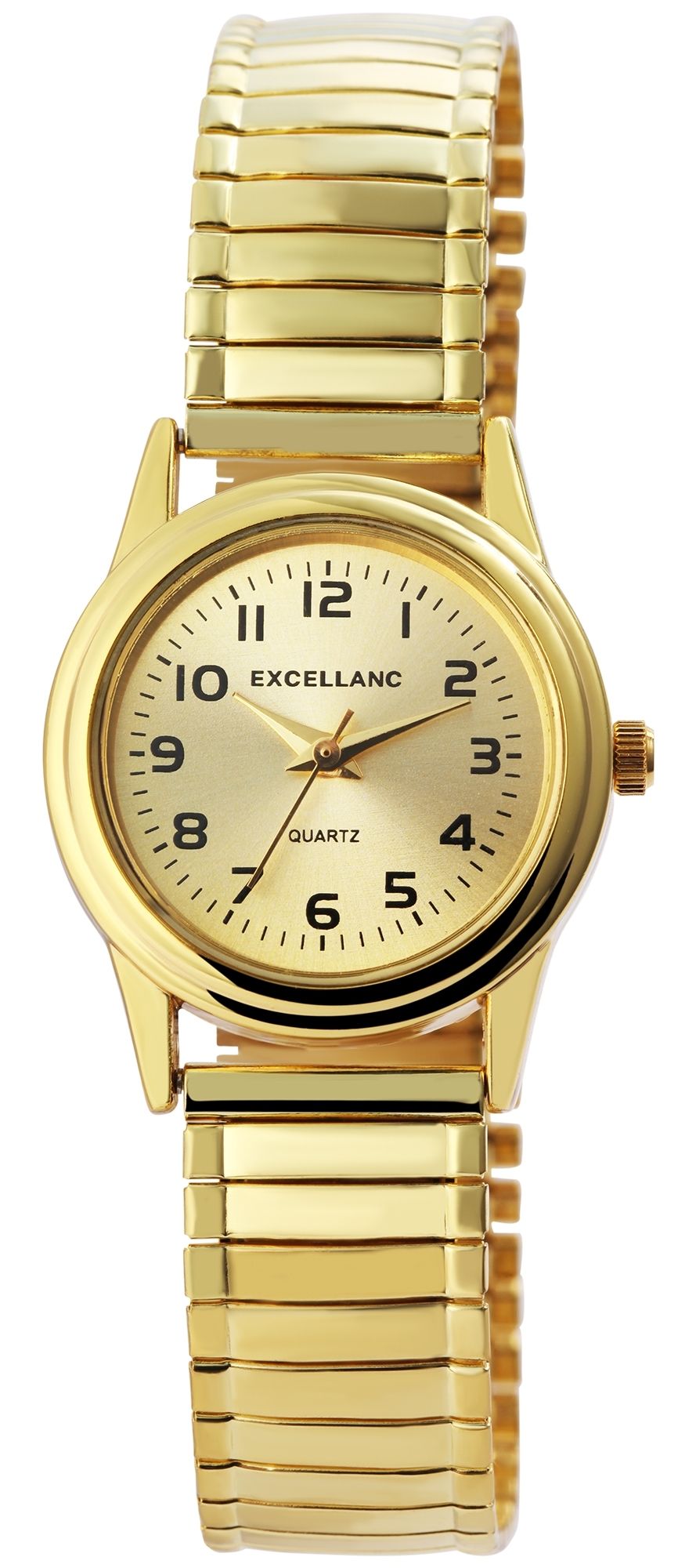 Excellanc Damenuhr mit Edelstahlzugarmband, Ø 26 mm, goldfarben
