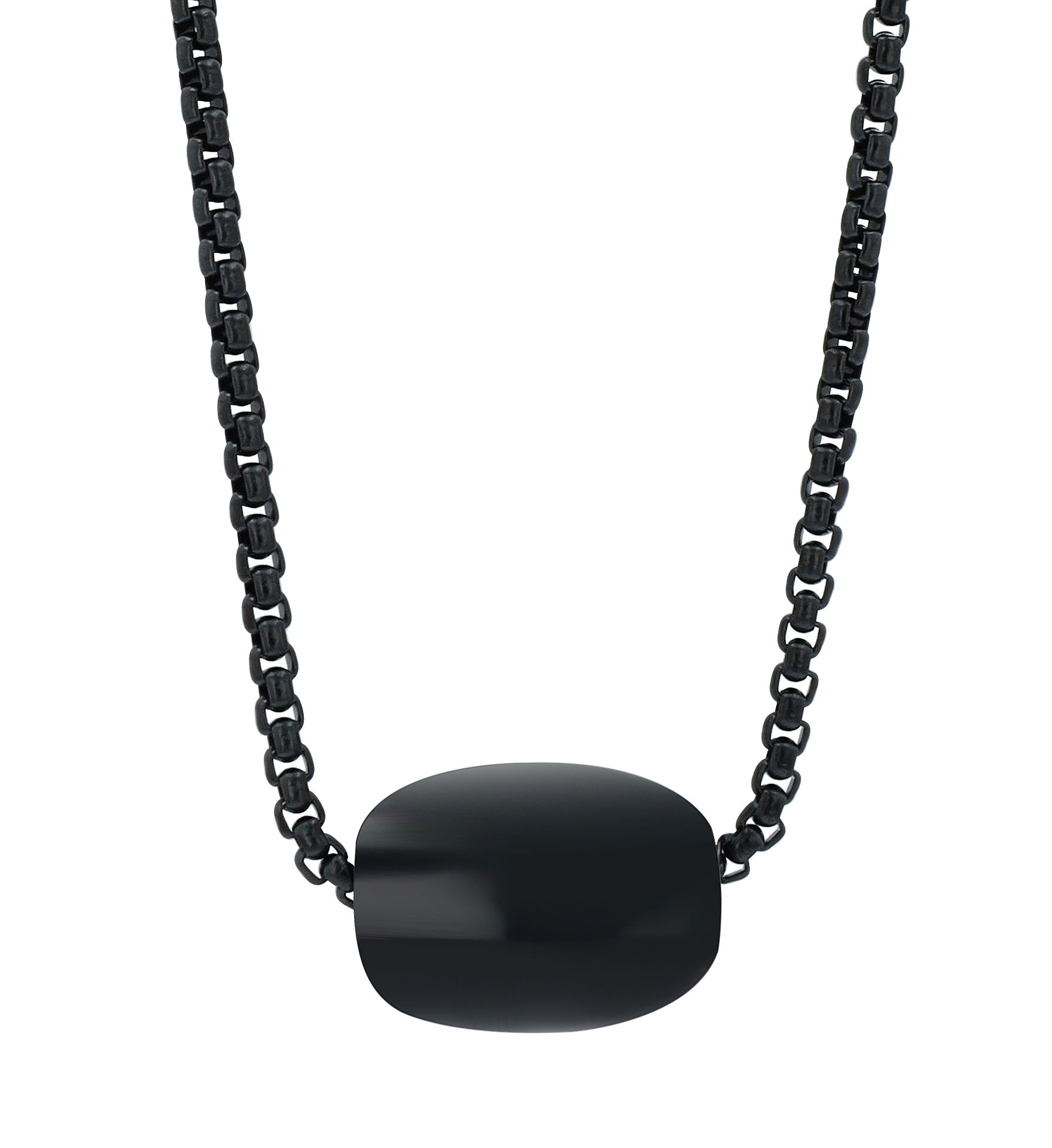 Akzent Halskette mit Onyx Anhänger, schwarz, 61 cm