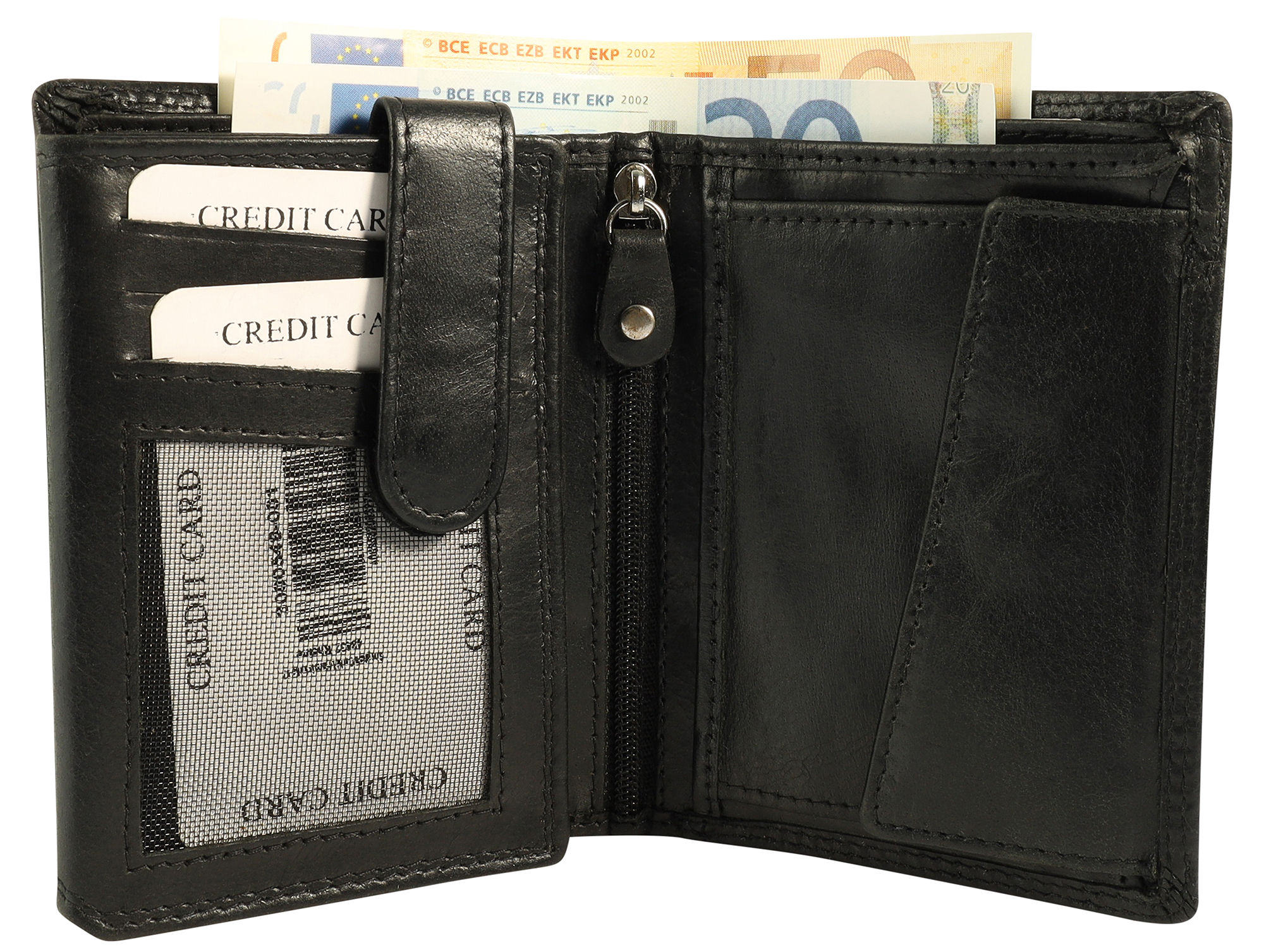 Akzent Echt Leder  Geldbörse, Hochformat