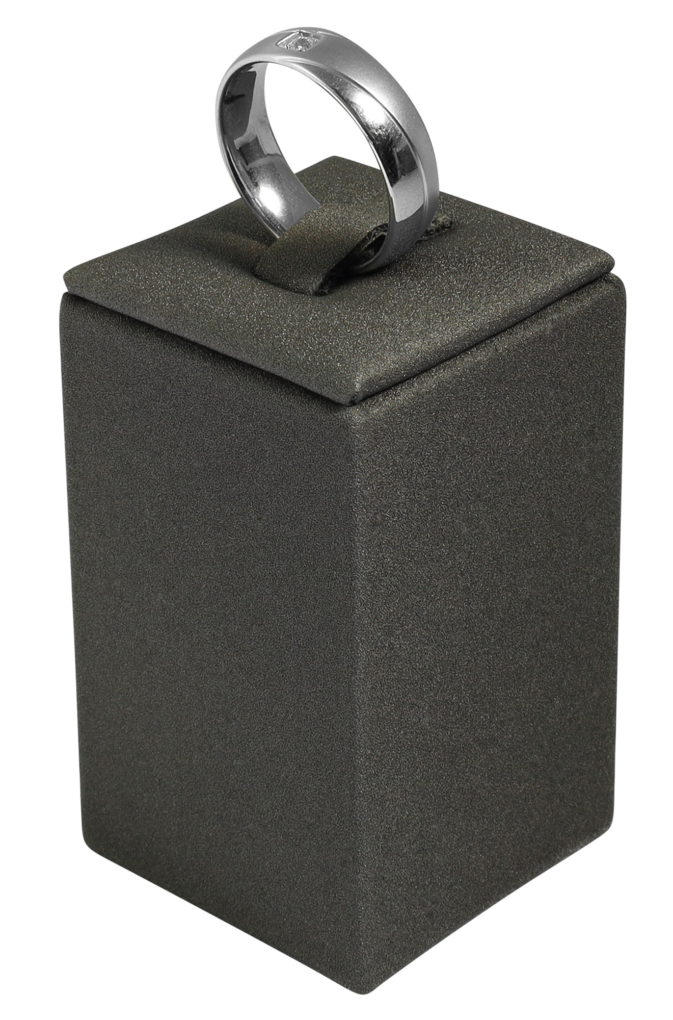 Ringaufsteller (Dekoserie Soft), PU-bezogen, Höhe 6 cm, grau