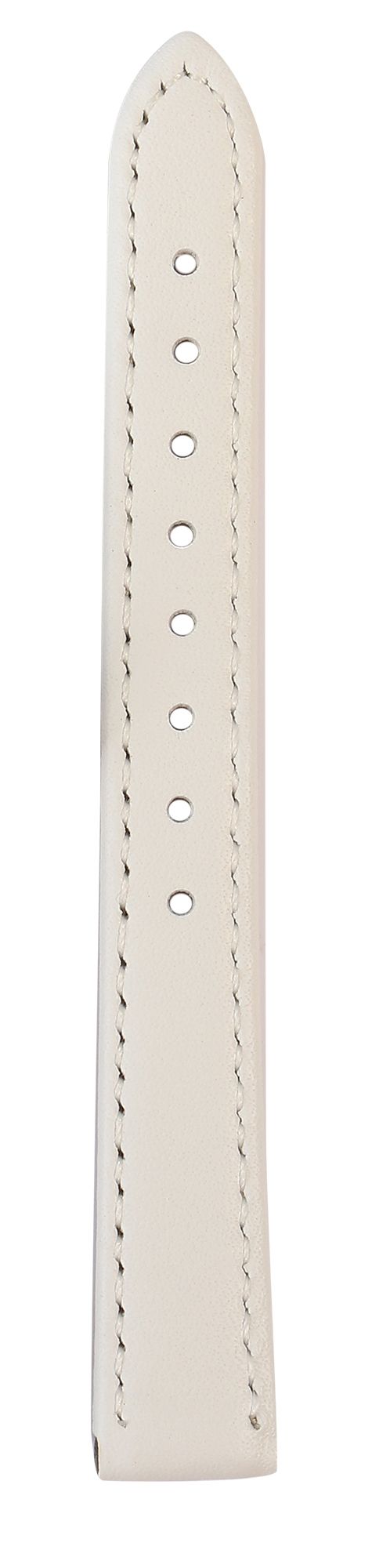 Uhrenarmband aus Echtleder, genäht, weiß, 14 mm