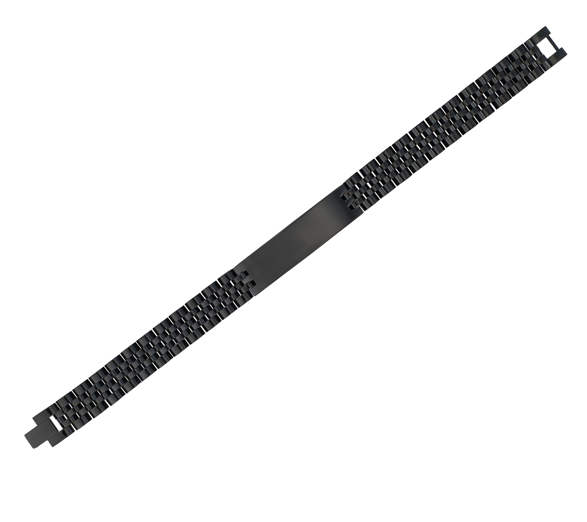 Akzent Edelstahl Armband "Austin" mit Gravurplatte, 21cm, schwarz