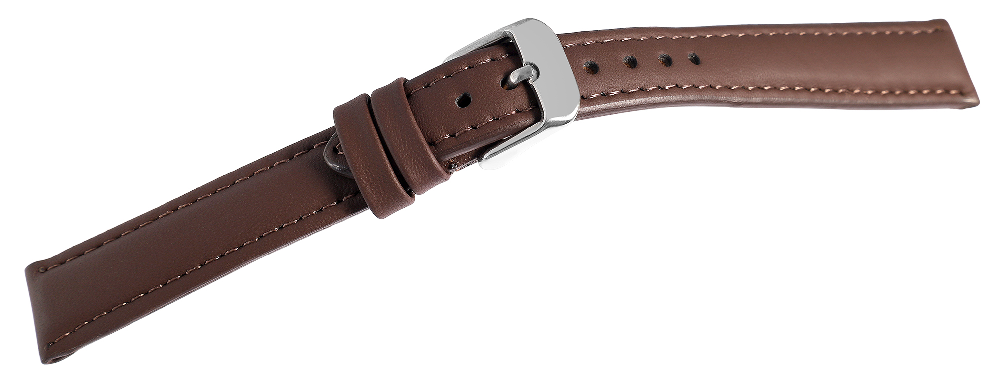 Echtleder Uhrenarmband, dunkelbraun, gepolstert, VE-6