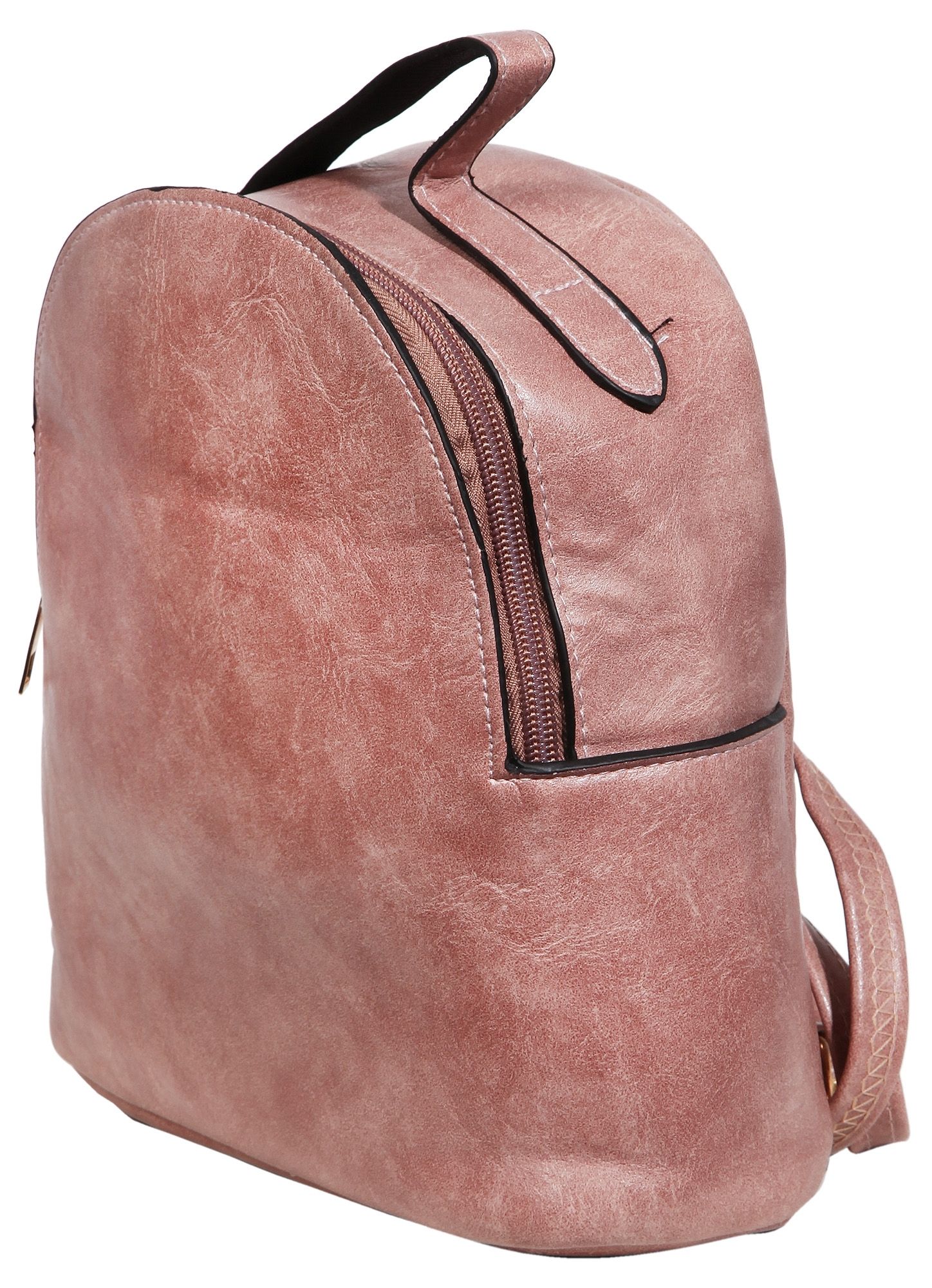 Damen-Rucksack aus Lederimitat, rosé, Länge: 21,5 cm / Breite: 19,0 cm / Stärke: 8,0 cm