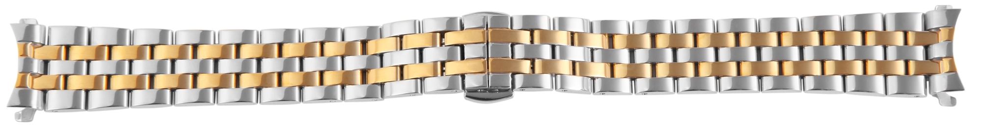Edelstahl-Uhrenarmband, bicolor, Butterfly-Faltschließe, 16 mm