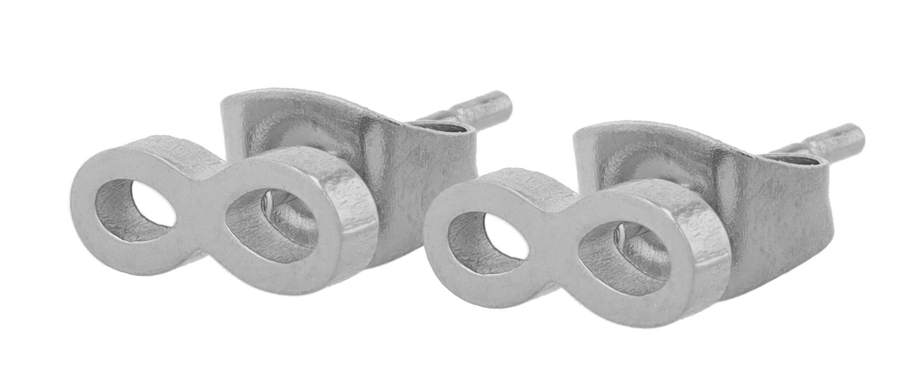 Akzent Infinity-Ohrstecker "Cyra", Edelstahl, 3 x 9 mm, silberfarben