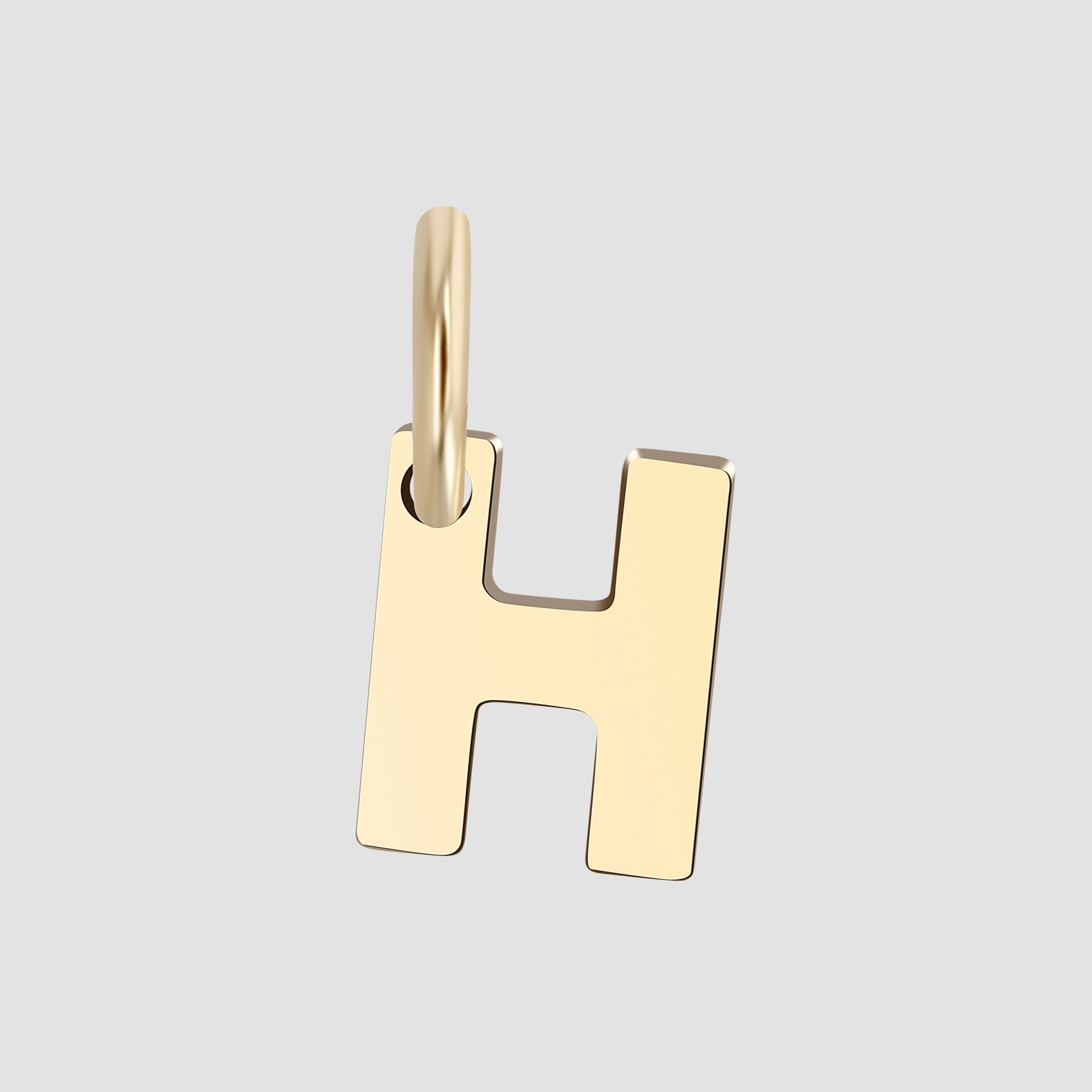 375/- Gold Anhänger "Golden Initials - H" ohne Kette, Buchstaben, Initialien, 9 Karat, Gelbgold
