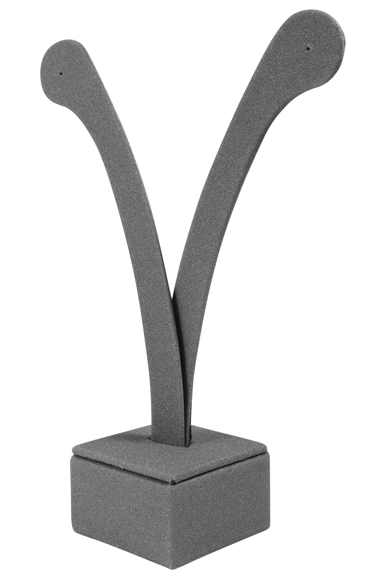 Aufsteller für Ohrringe (Dekoserie Soft), PU-bezogen, grau