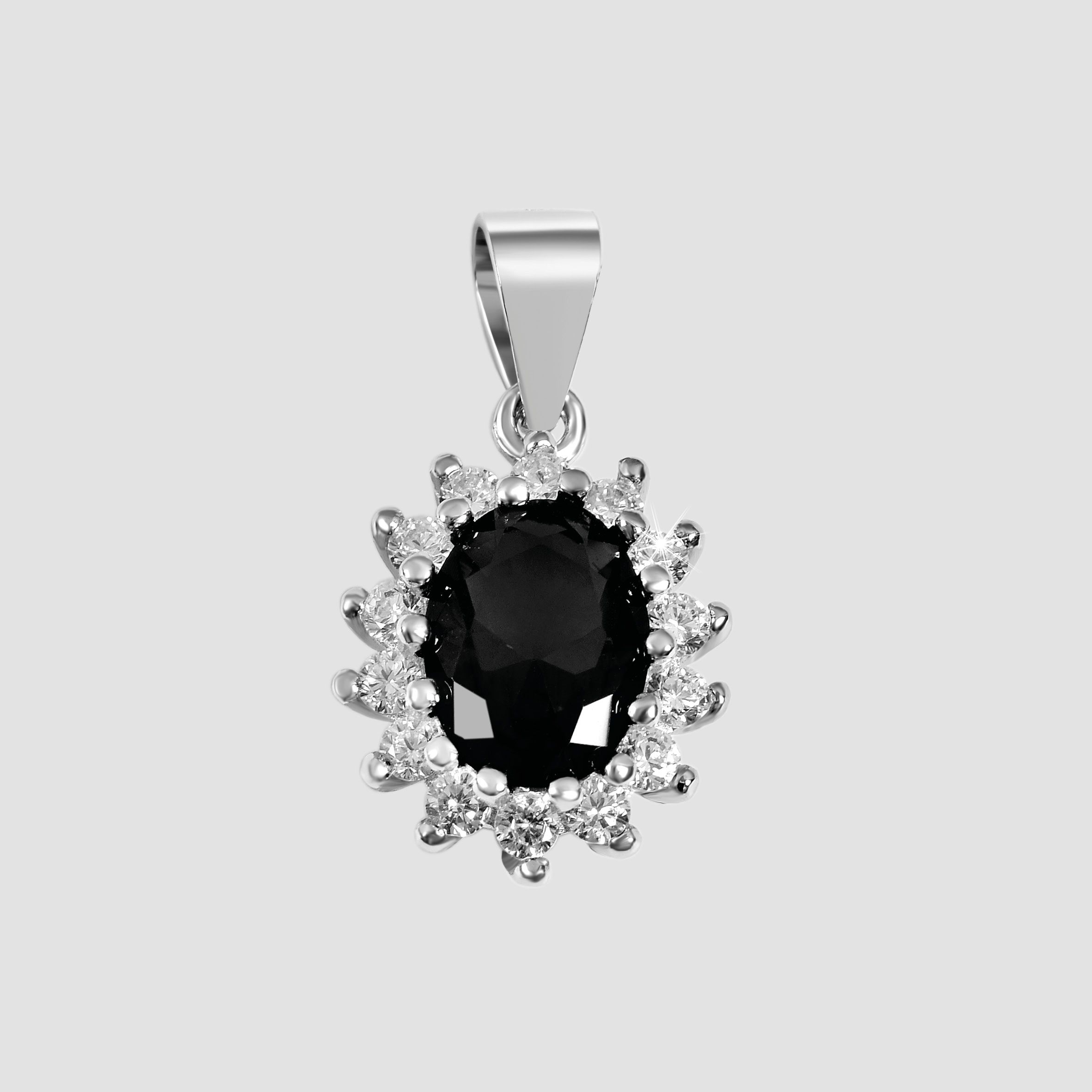 "Diana", 9257- Echt silber Entourage Anhänger, Zirkonia schwarz/ weiß, rhodinert