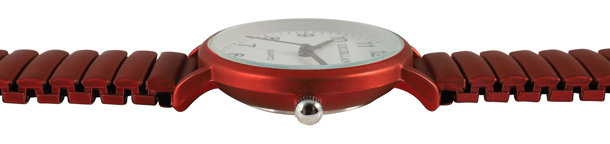 Excellanc Damenuhr mit Zugarmband, metallic, rot