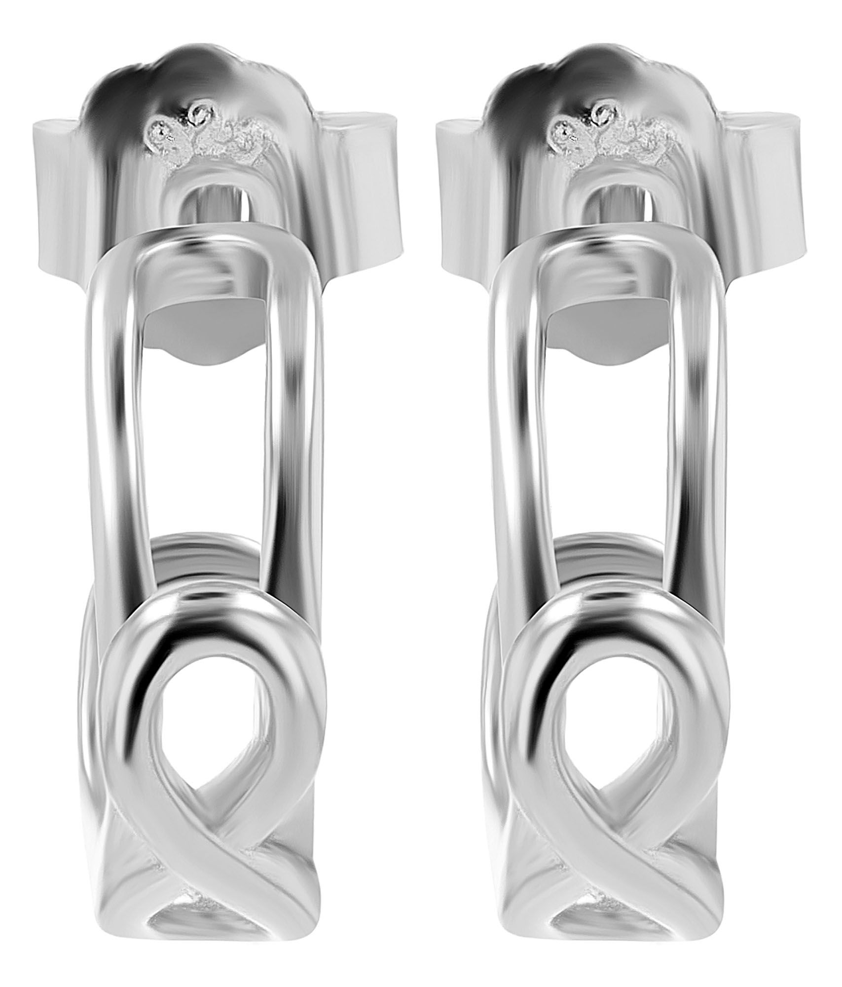 "Ina" - Infinity, Echt Silber Halbcreole/ Ohrstecker/ Creole,  silberfarben rhodiniert