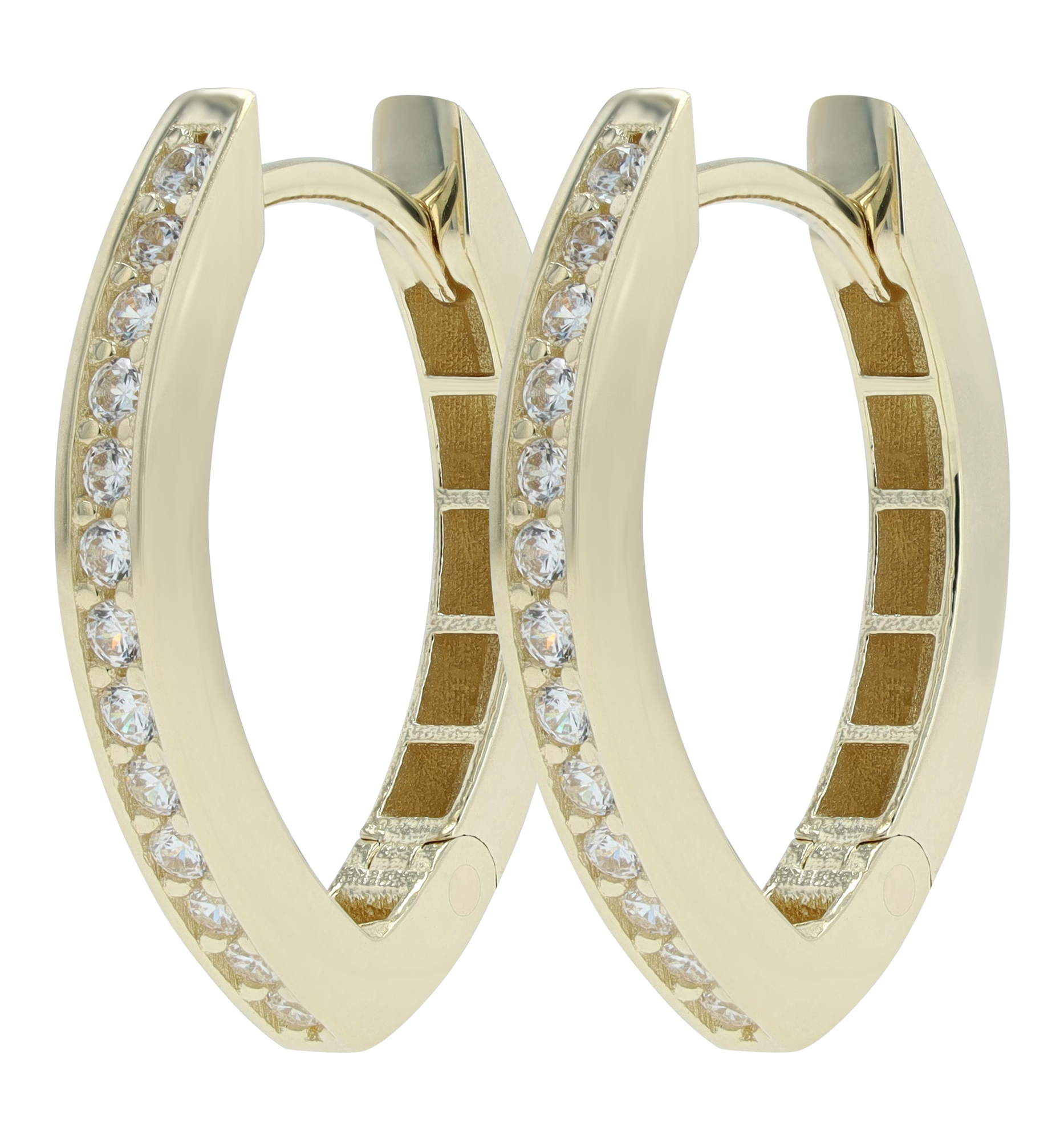 333/- Gold Creolen "Alima" V-Form, 8 Karat, Gelbgold