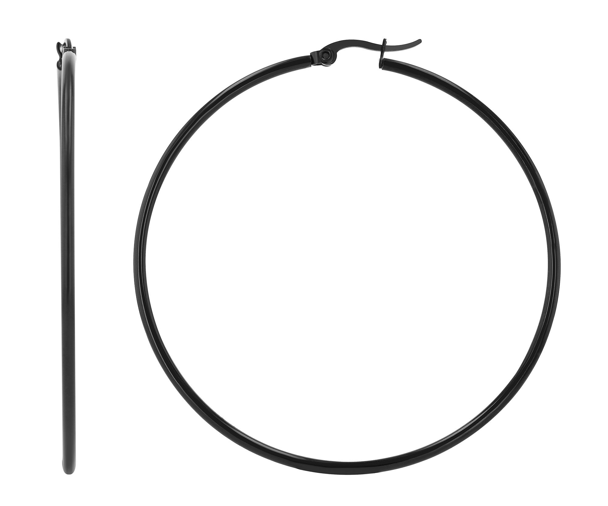 Akzent Creolen, Edelstahl, schwarz, Ø 60 mm