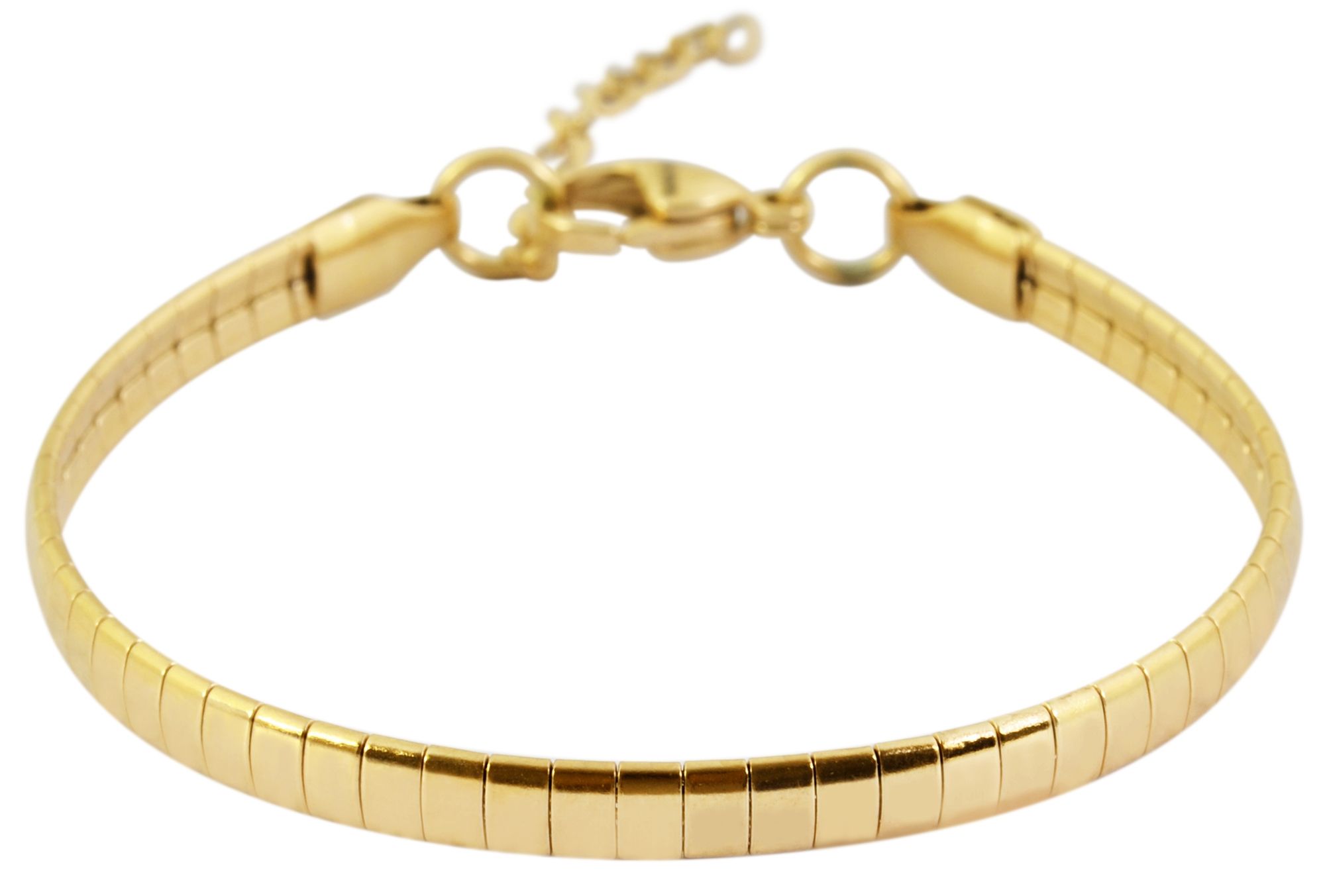 "Giedre" Edelstahl Armband/ Kachel-Gliederarmband, 17+3 cm, goldfarben